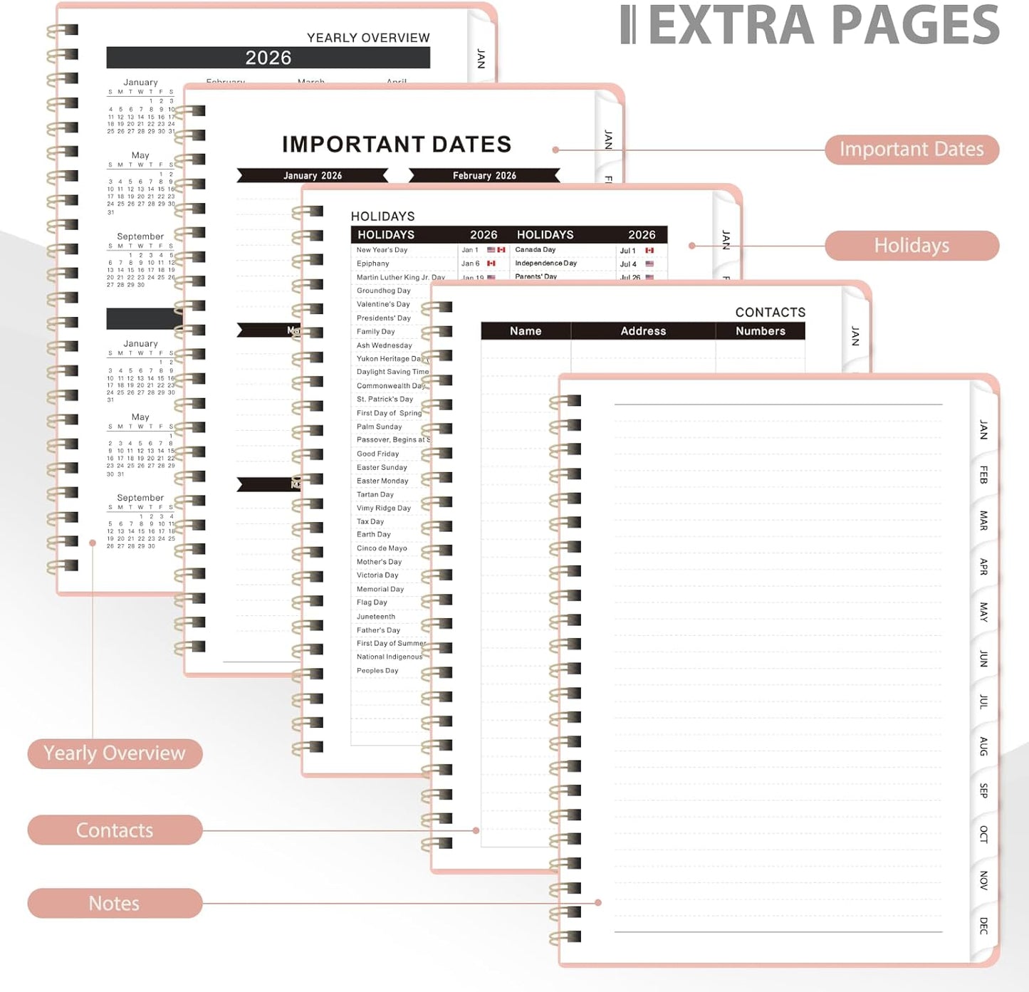 2026 Planner, Weekly and Monthly Calendar Academic Planner, Jan 2026 - Dec 2026, Planning Agenda Book for Desk Accessories and School Supplies - A5 (6.3'' x 8.5'')