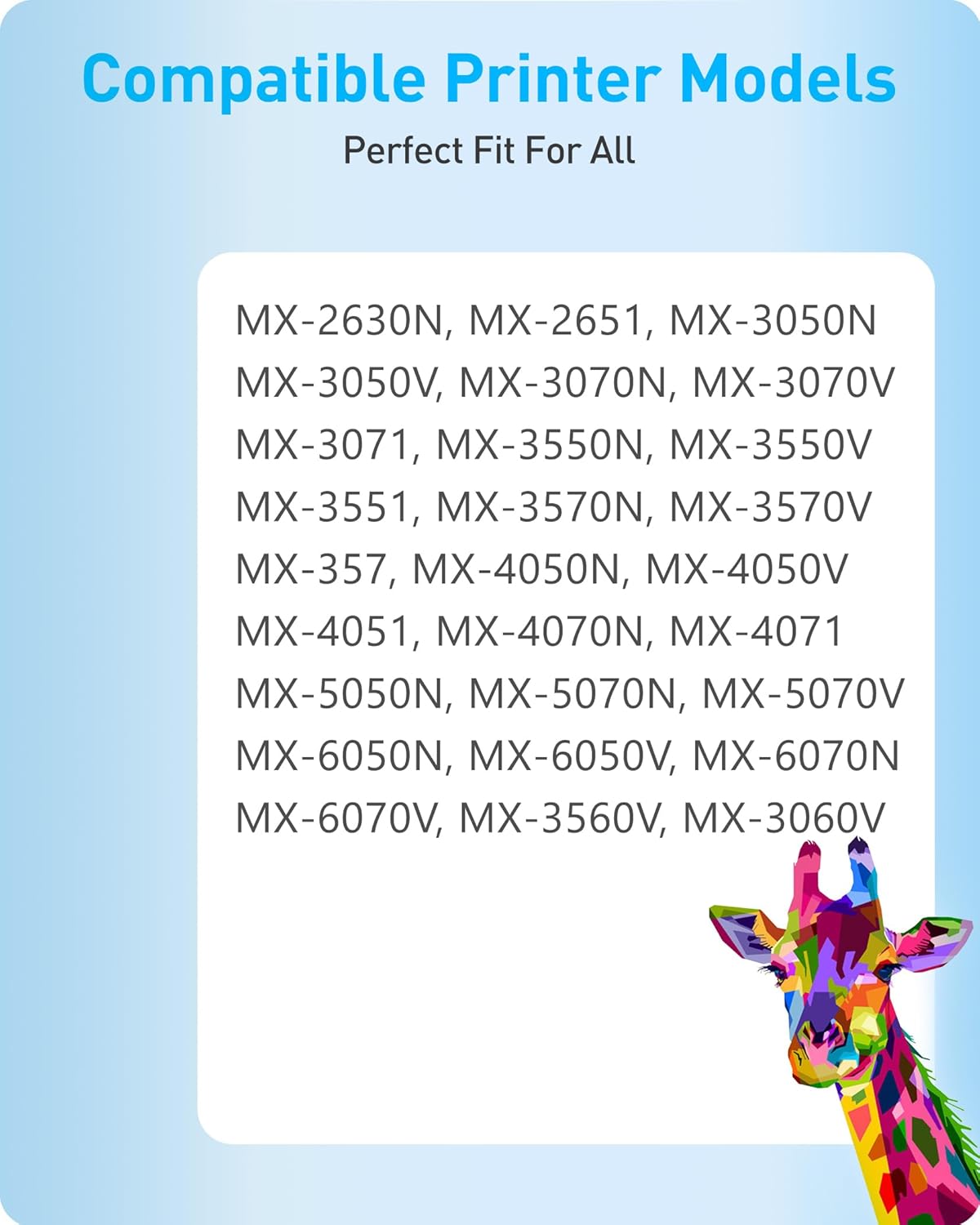 MasaiMara MX-61NT MX61NT Compatible Toner Cartridges for Sharp MX-61NT-BA MX-61NT-CA MX-61NT-MA MX-61NT-YA MX3071 MX-2651 MX-3050 MX-3070N MX-3071 MX-3570V MX-5070V MX-3550 Printer