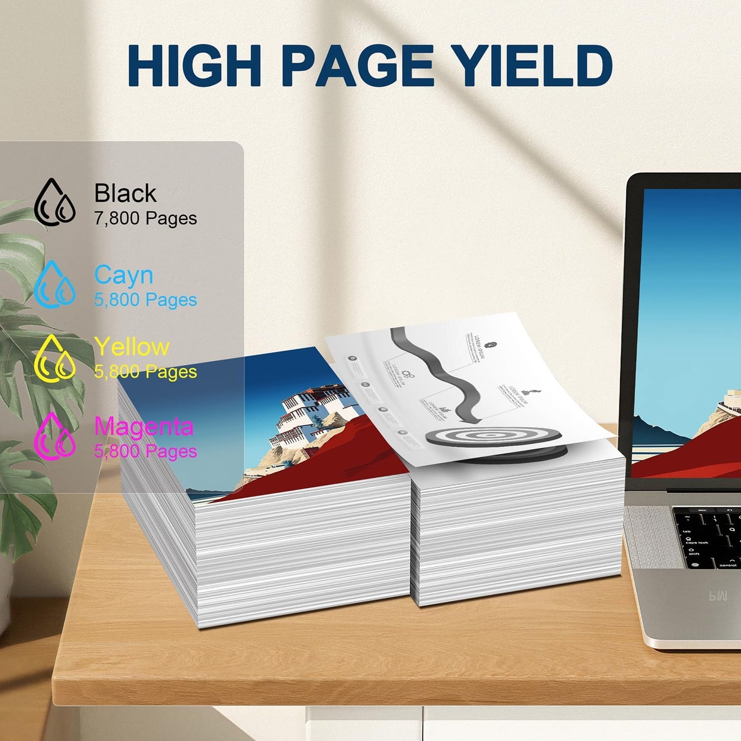 210X Toner Cartridges Set 4 Pack High Yield Replacement for 210X 210A Toner Cartridge, Fitting for Color Pro MFP 4301fdw 4301dn 4301dw, Pro 4201dw 4201dn with Upgraded Chip（Black Cyan Yellow Magenta