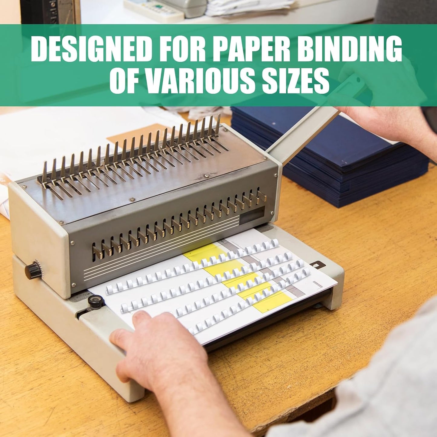 Maitys 300 Pcs Plastic Binding Combs Bulk 19 Ring Comb Spines Letter Size Spiral Binding for Notebook Calendar Picture (1/2 Inch,White)