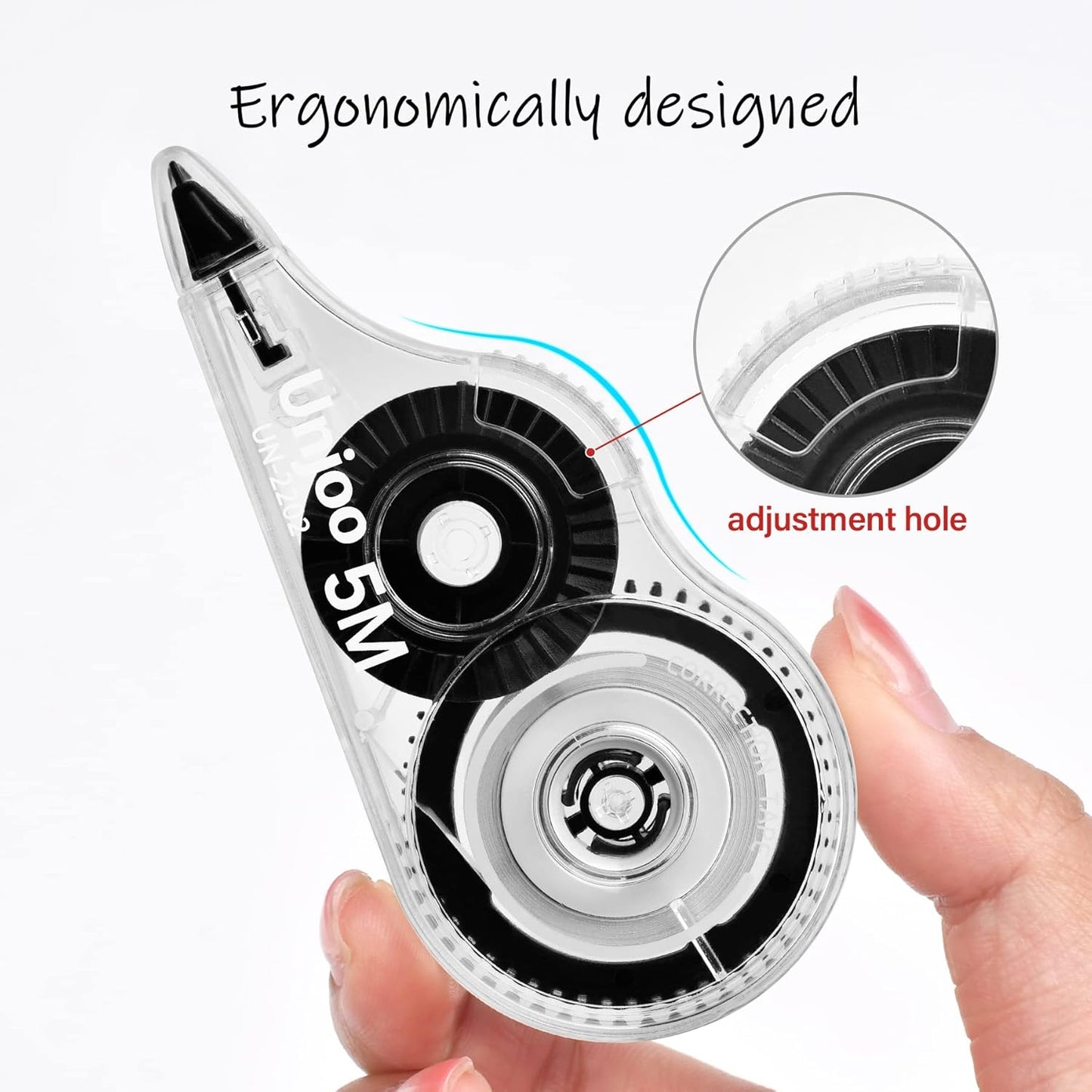 White Correction Tape Dispenser, Fast Clean and Easy to Use Tear-Resistant Tape, For school Supplies, Office (12pack, 5M/196, Tape Width 0.2in)