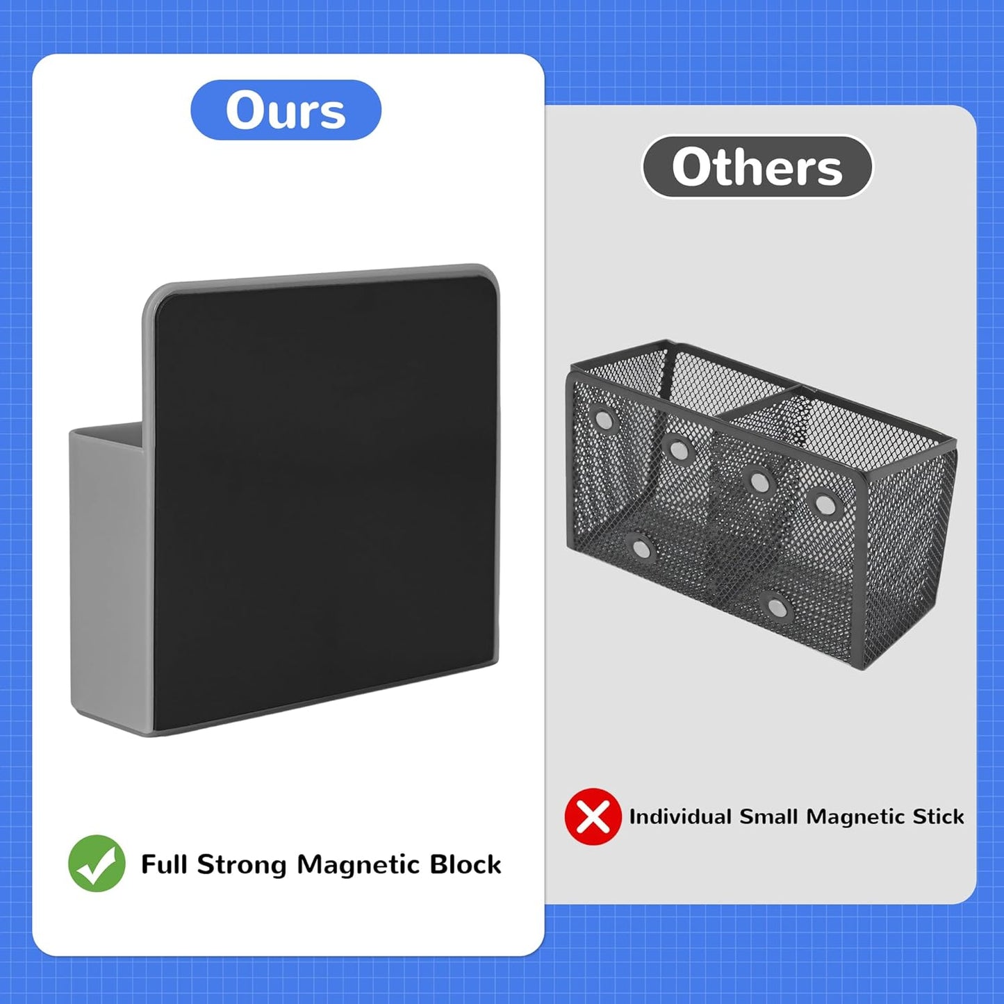 Magnetic Dry Erase Marker Holder, Magnetic Pen Holder for Fridge, Magnetic Marker Holder, Whiteboard Marker Holder for Locker Accessories, School, Office, Home, Magnetic Cup, 1 Pack, Grey