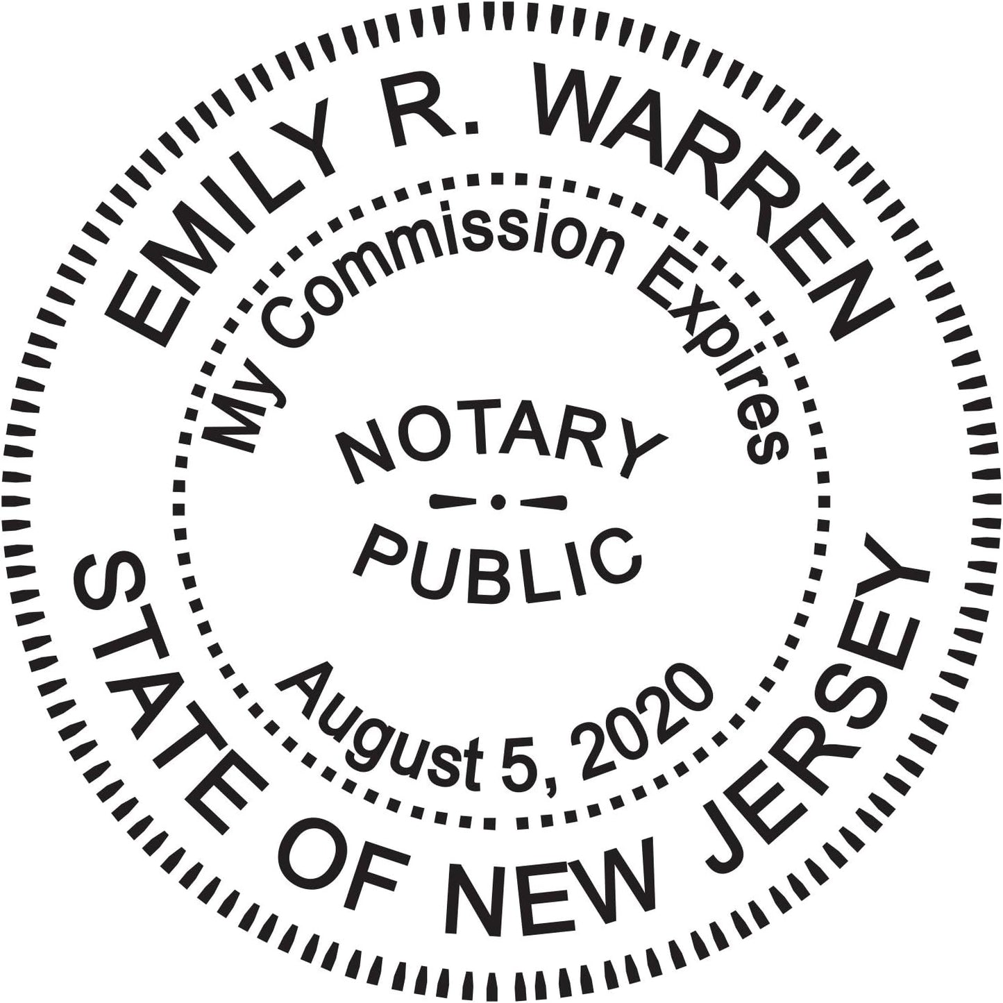 Round Notary Stamp for State of New Jersey- Self Inking Stamp - Top Brand Unit with Bottom Locking Cover for Longer Lasting Stamp - 5 Year Warranty