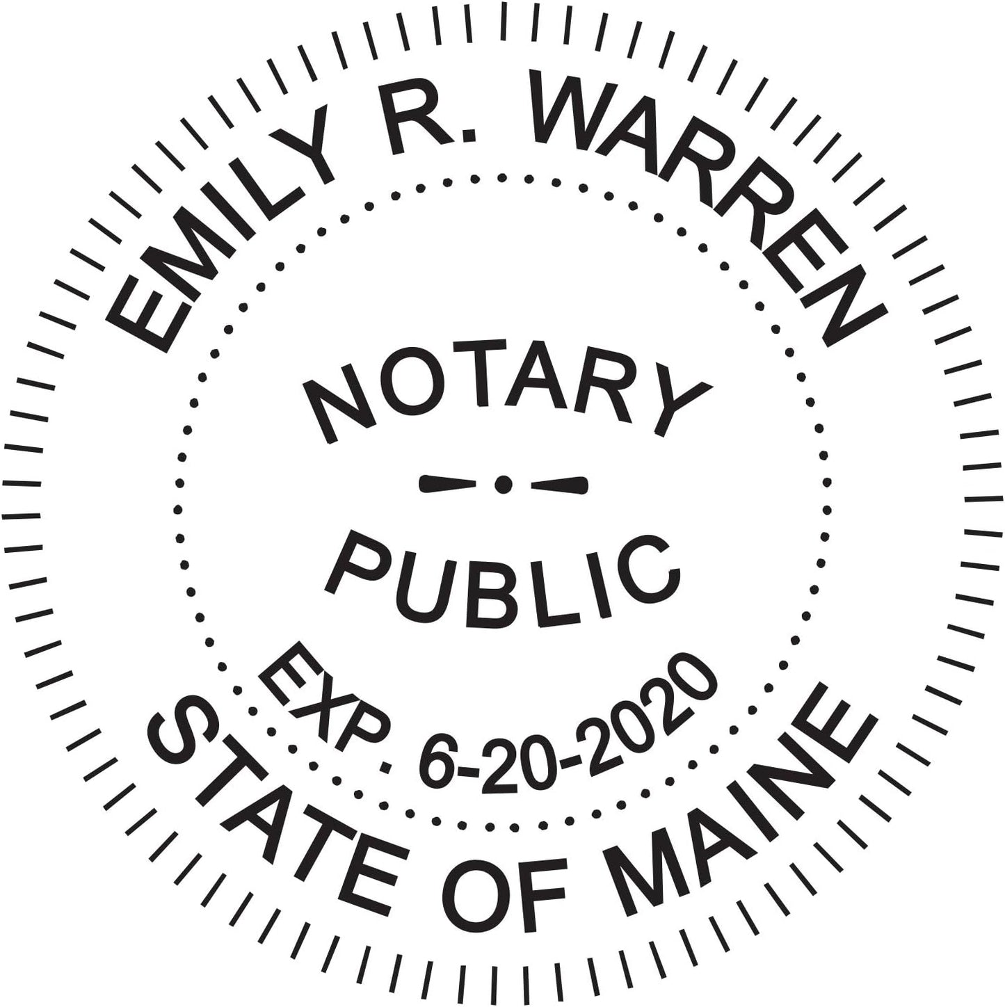 Round Notary Stamp for State of Maine- Self Inking Stamp - Top Brand Unit with Bottom Locking Cover for Longer Lasting Stamp - 5 Year Warranty