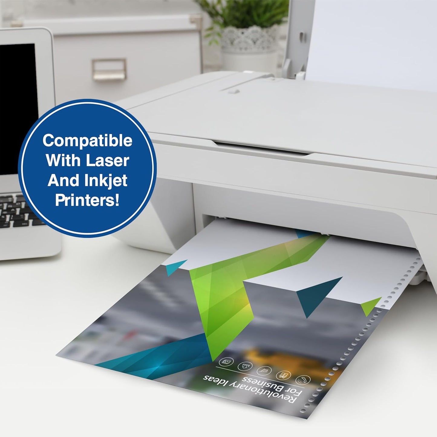 PrintWorks Professional Pre-Punched Spiral Binding Paper - 43-Hole (4:1 Pitch Hole Punch) - Book Binding Printer Paper - Made in the USA - 500 Sheets - 8.5" x 11" - 20 lb - 92 Bright White (04144)