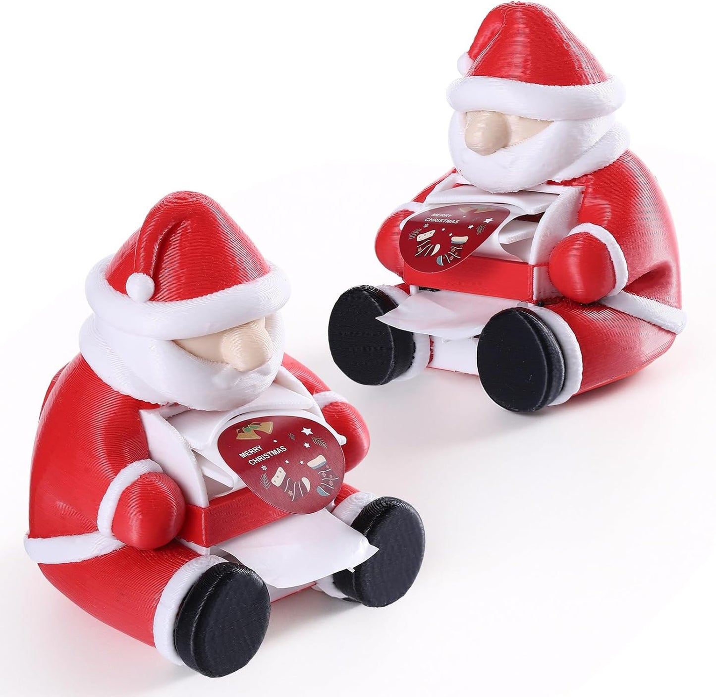 2 Pcs Christmas Gift Santa Claus Postage Stamp Holder Stamp Roll Dispenser for Office Desk Decor Accessories, 1.18" Core (Stamps Not Included)