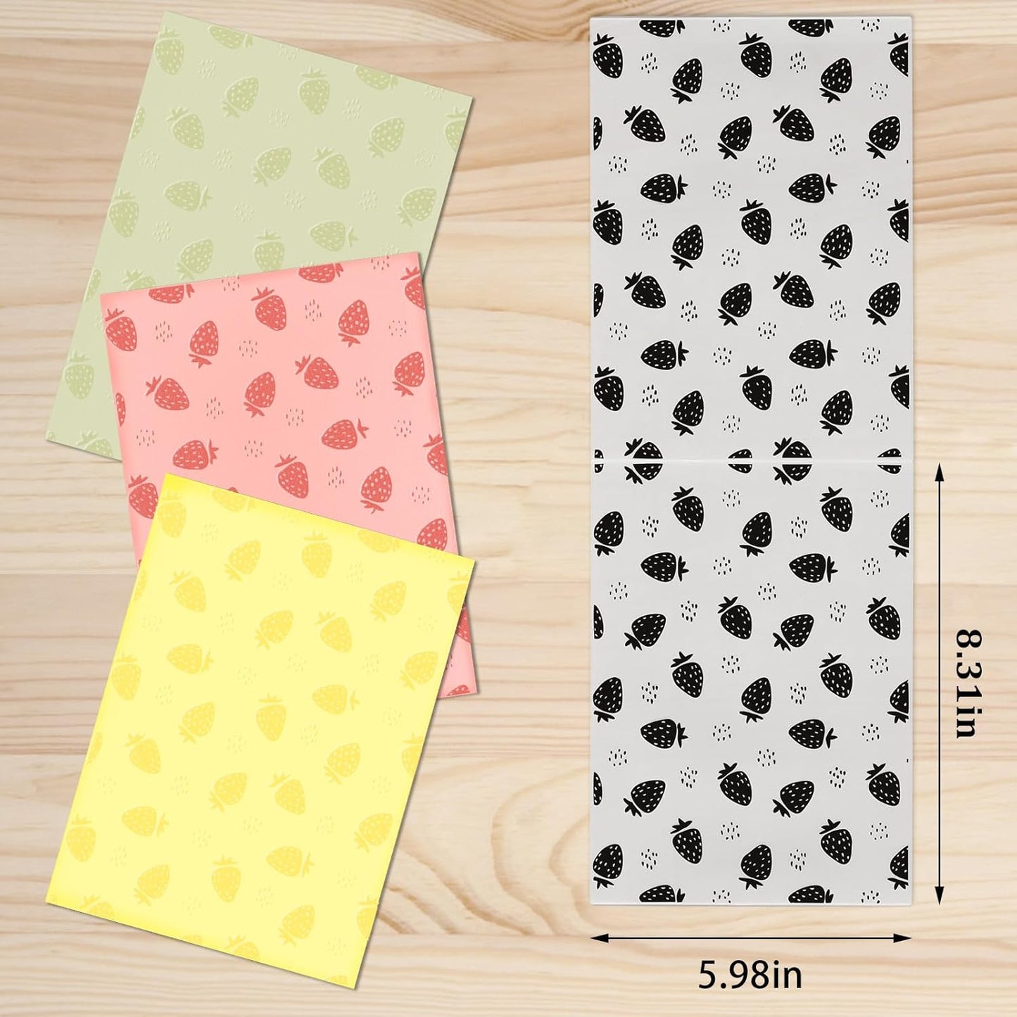 3D Textured Embossing Folders for Card Making, Strawberry Plastic Embossing Folders Fruits Embossing Folder Craft Card Template for DIY Scrapbooking