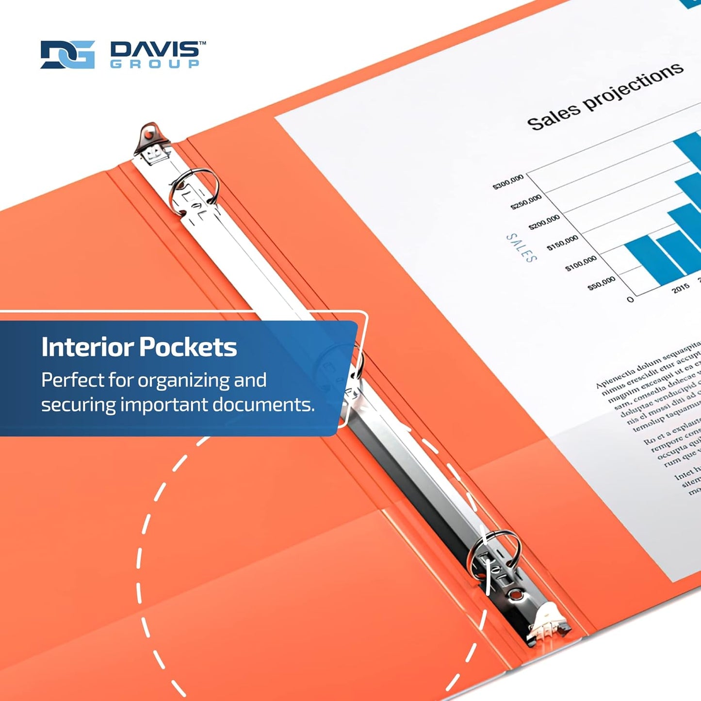 Easyview Premium 3-Ring Binders with Clear-View Covers and Round Rings, Binders for School or Office, 3 Inch, Pack of 6, Orange