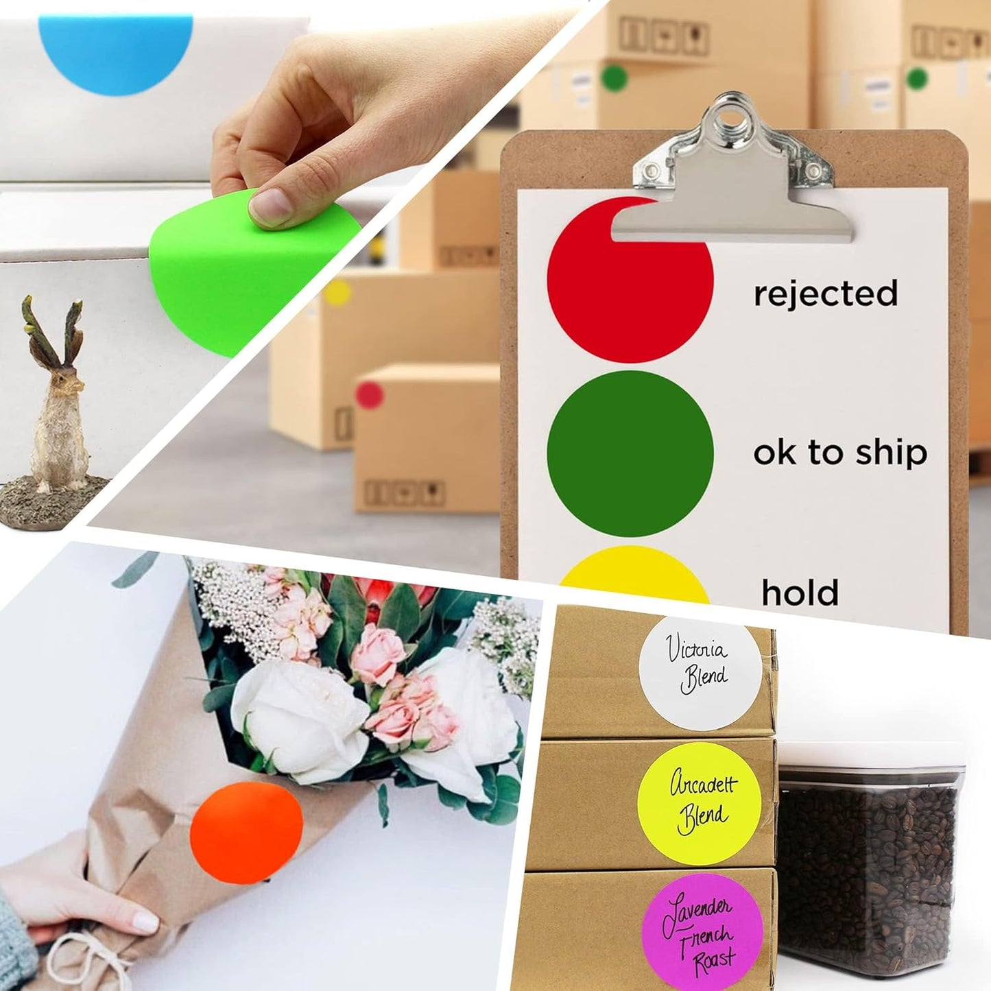 ChromaLabel 3 Inch Round Label Permanent Color Code Dot Stickers, 500 Labels per Roll, Lavender