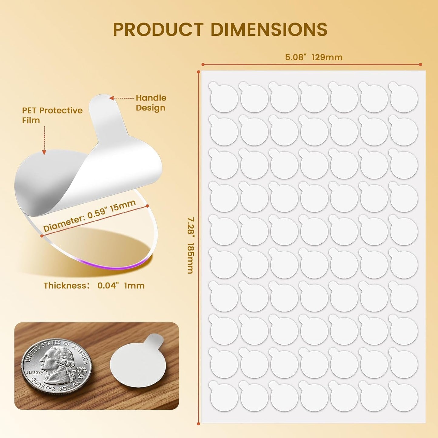 350Pcs Double Sided Adhesive Dots, Removable Clear Dots Sticky Tack, Waterproof No Trace Dots Adhesive Putty for Wall Hanging Crafts, Balloons Party Decorations Poster Picture Festival Decoration 15mm