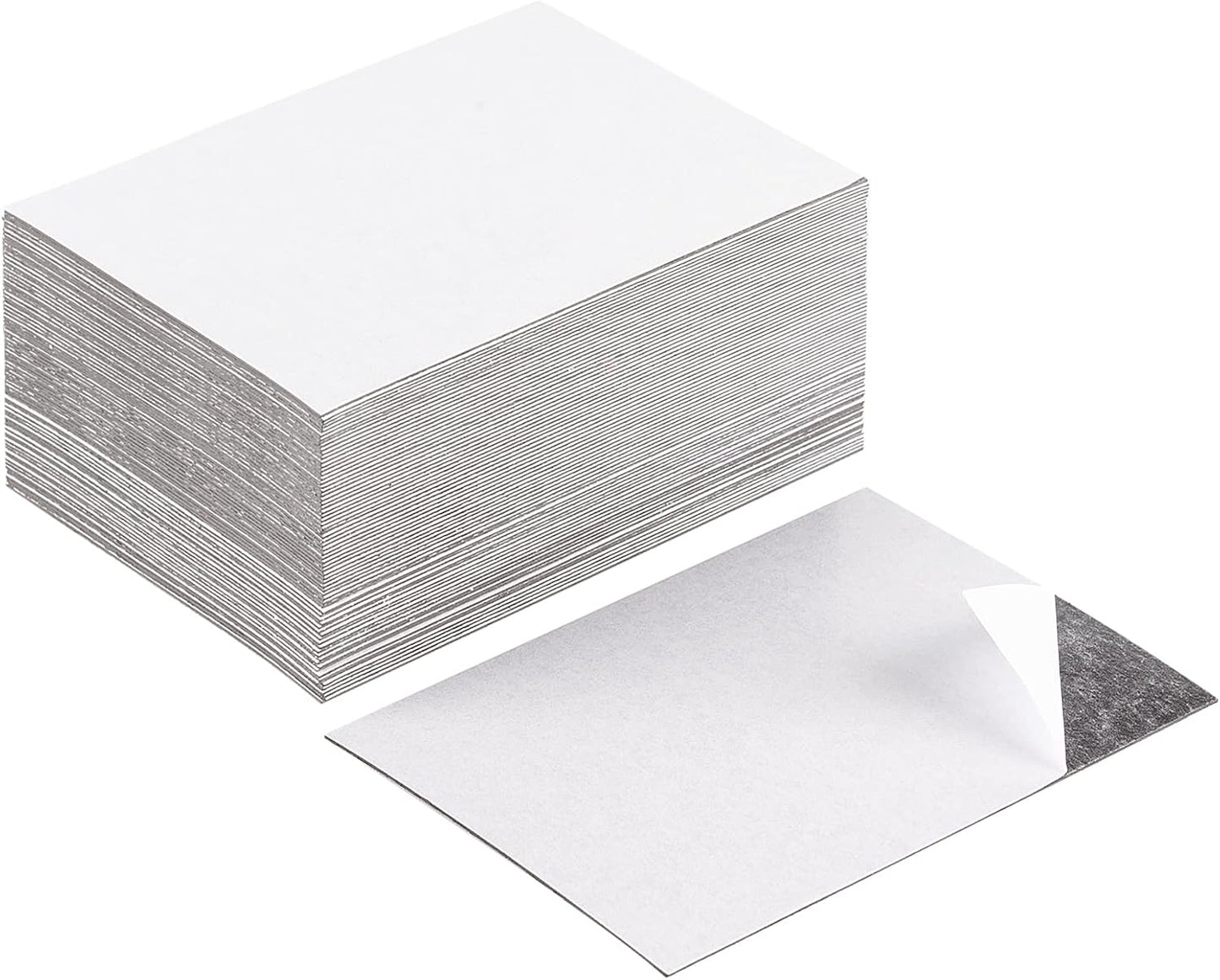 Magnetic Sheets with Adhesive for Wallet Size Pictures,2.5x3.5-80 Pack,Bulk Self Adhesive Backing,Create Picture Magnets for Refrigerator,Peel and Stick on,Decoration Your Home and Classroom