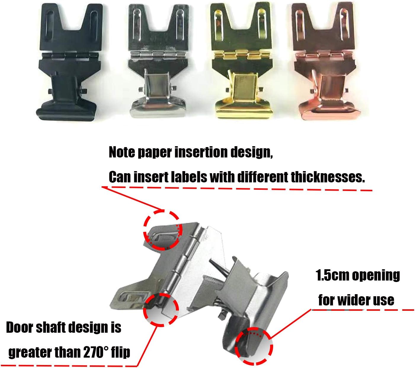 Metal POP Clip Sign Stand Holder, Bread Store Price Tag Card Holder, Advertising Display Clip Holder (Gold, 10Pack)