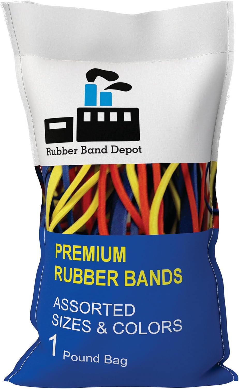 Assorted Color & Size Rubber Bands - Size #54 - Rubber Band Depot - Everyday Bands, Business Rubber Bands - 1 Pound Bag