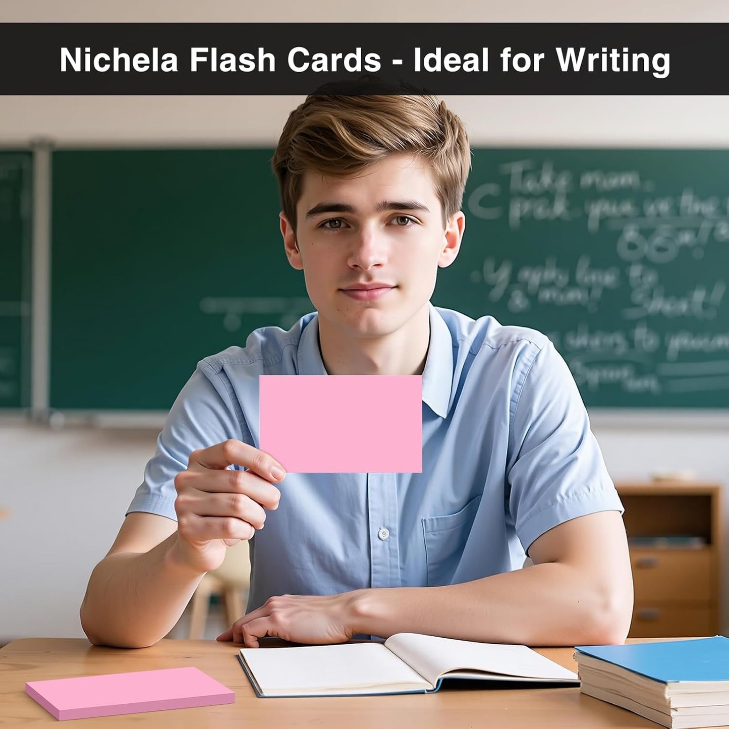 300 Count Blank Index Cards 3x5 Inch Pink Flash Cards Colored Cardstock, Unruled Note Cards Study Card Portable Learning Flashcards Ideal for Note Taking, Art Sketching, Office & School Supplies