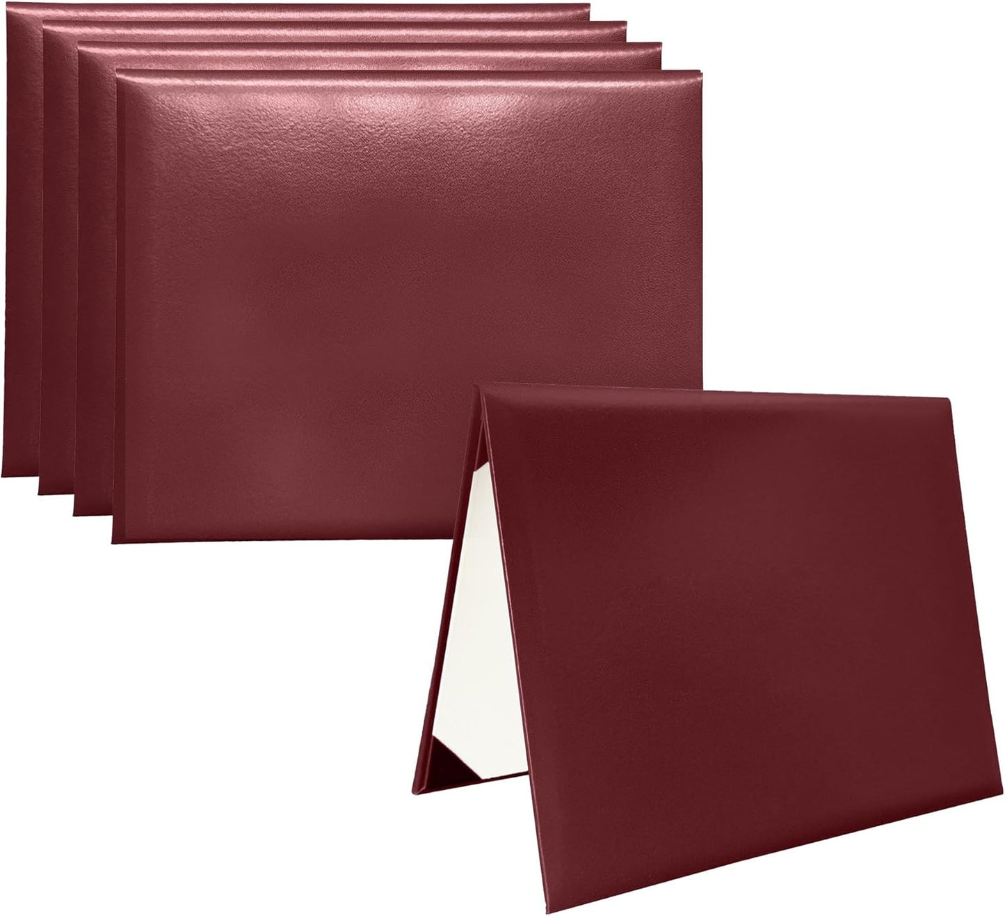 5 PCS Smooth Diploma Certificate Cover 8 1/2" x 11" Maroon