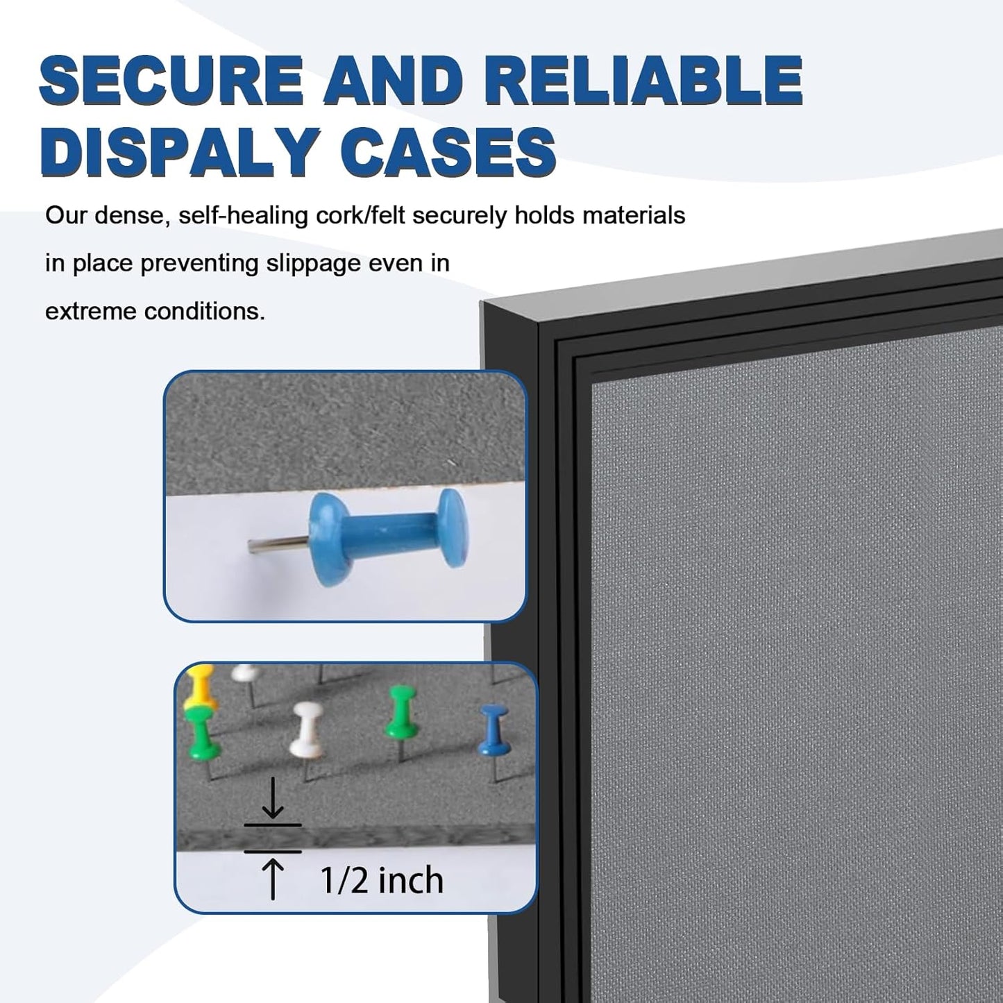 Weatherproof Enclosed Bulletin Board 44x32 Inch, Lockable Wall-Mounted Outdoor Grey Felt Noticeboard, Aluminum Frame Weather-Resistant Display Case for Office, School, Community
