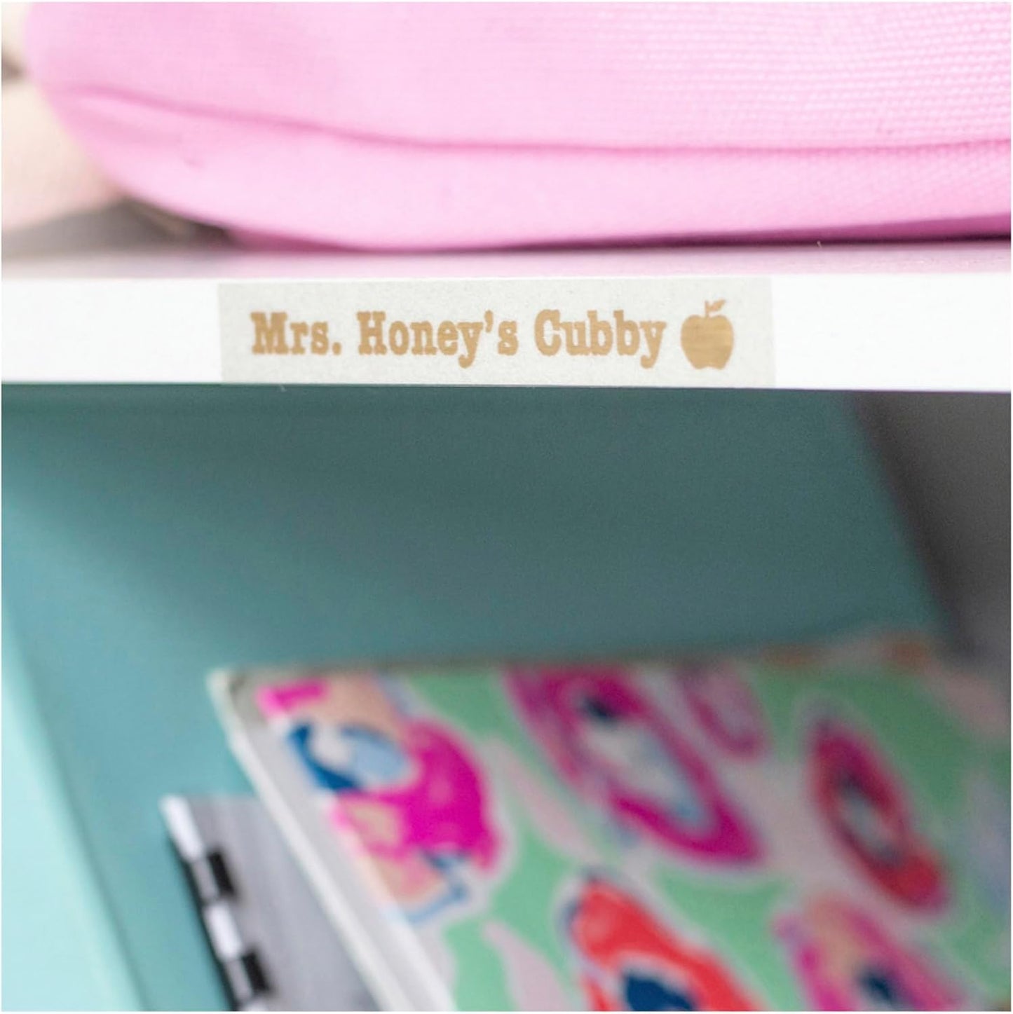 Brother P-touch TZe-PR234 Gold Print on Premium Glitter White Laminated Tape 12mm (0.47”) wide x 8m (26.2’) long, TZEPR234