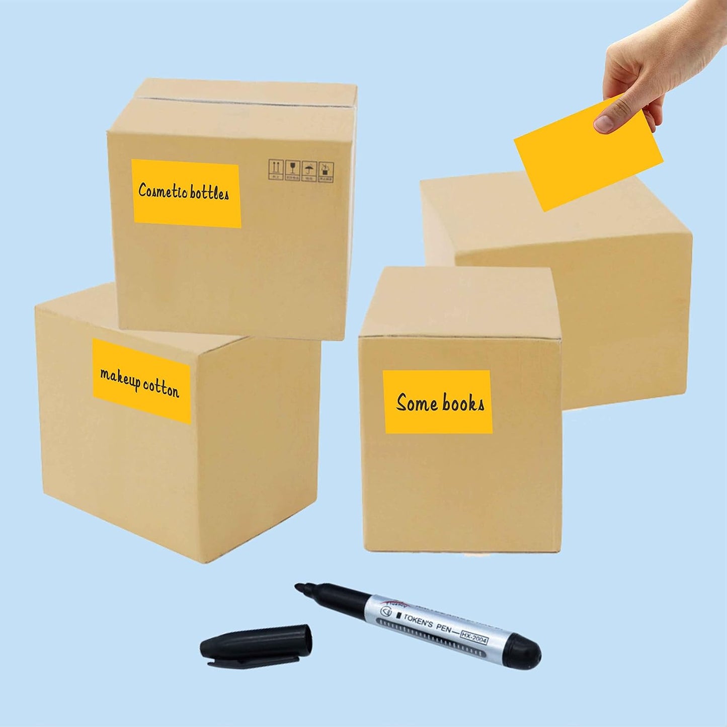 PARLAIM 3 x 5 inch Rectangle Sticker Labels Adhesive Color Code Stickers, 250PCS Inventory Label Tags for Business, School, Fluorescent Orange