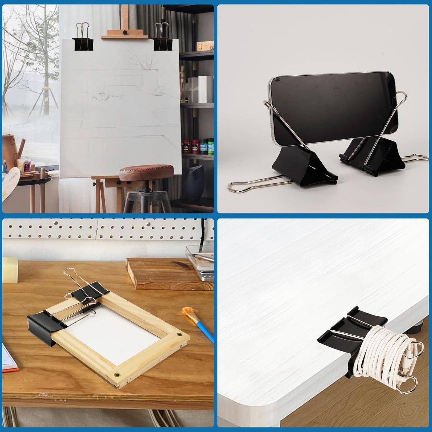 Jumbo Binder Clips 2.4 Inch, Extra Large Binder Clips 42 Pack, Heavy Duty Office Paper Clamps for Paper, Documents, School & Office Supplies