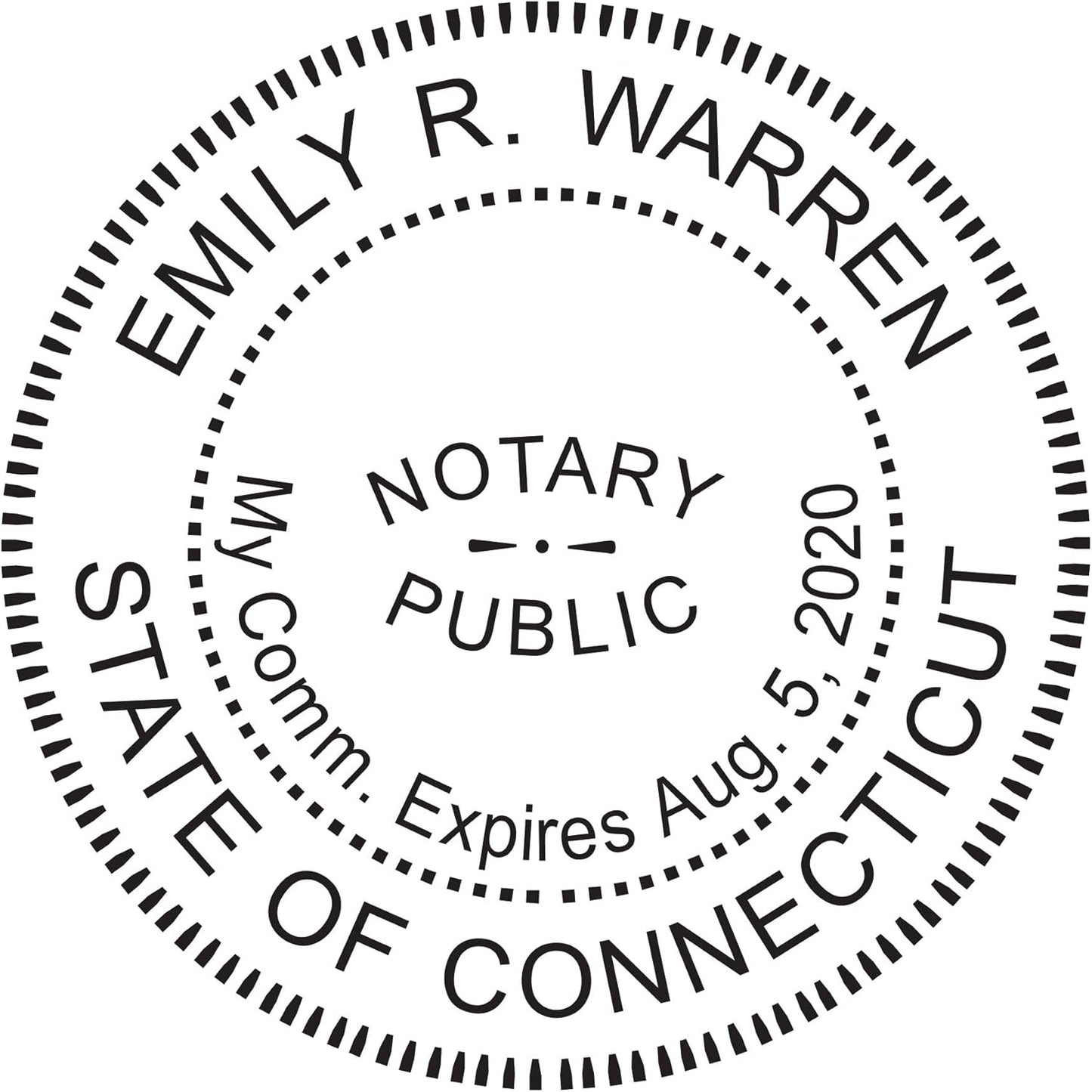 Round Notary Pre-Inked Stamp for State of Connecticut