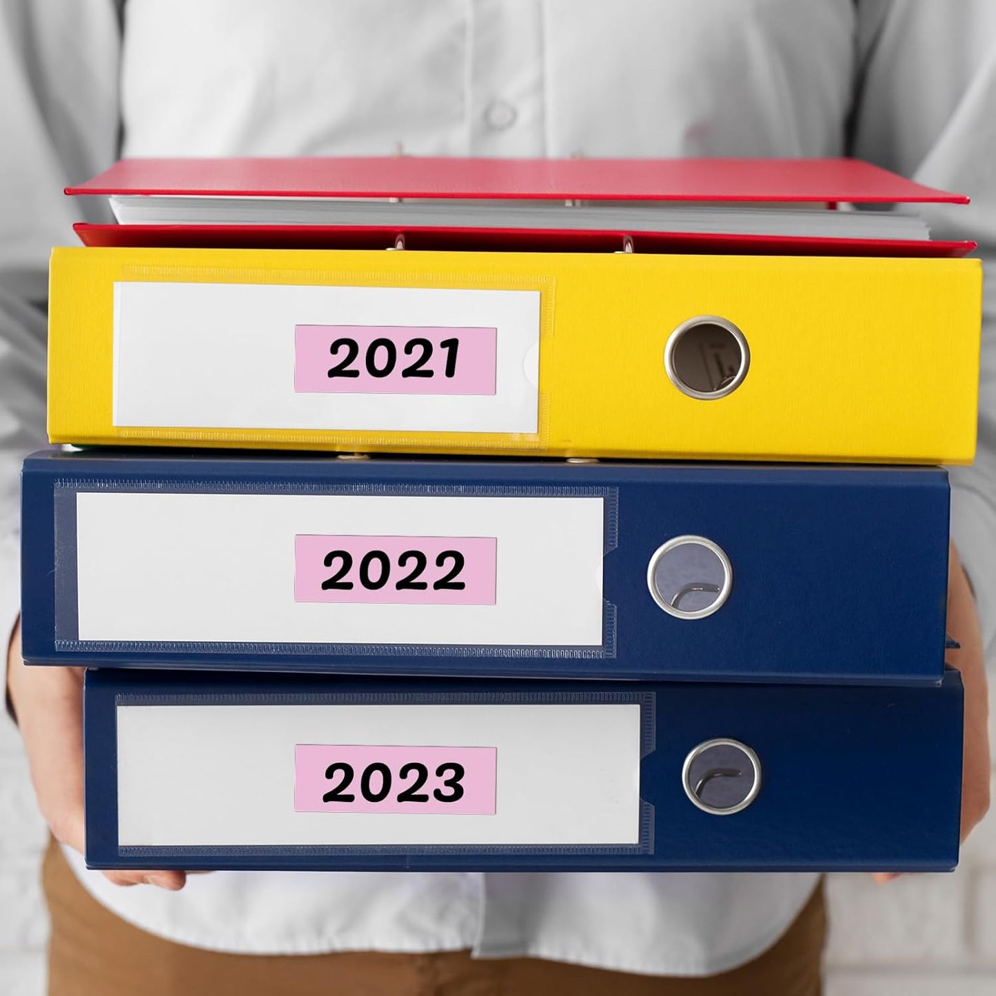 Pink Rectangle Stickers 3 x 1 Inch Color Coding Labels Vinyl Roll Self-Adhesive Waterproof Removable 500 PCS