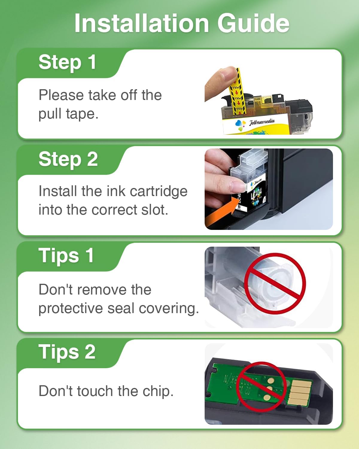 4Pack LC404 Ink Cartridges for Brother Printer MFC-J1205W Replacement for Brother LC 404 LC-404 Ink Cartridges for MFC-J1205W MFC-J1215W Printer(Black Cyan Magenta Yellow)