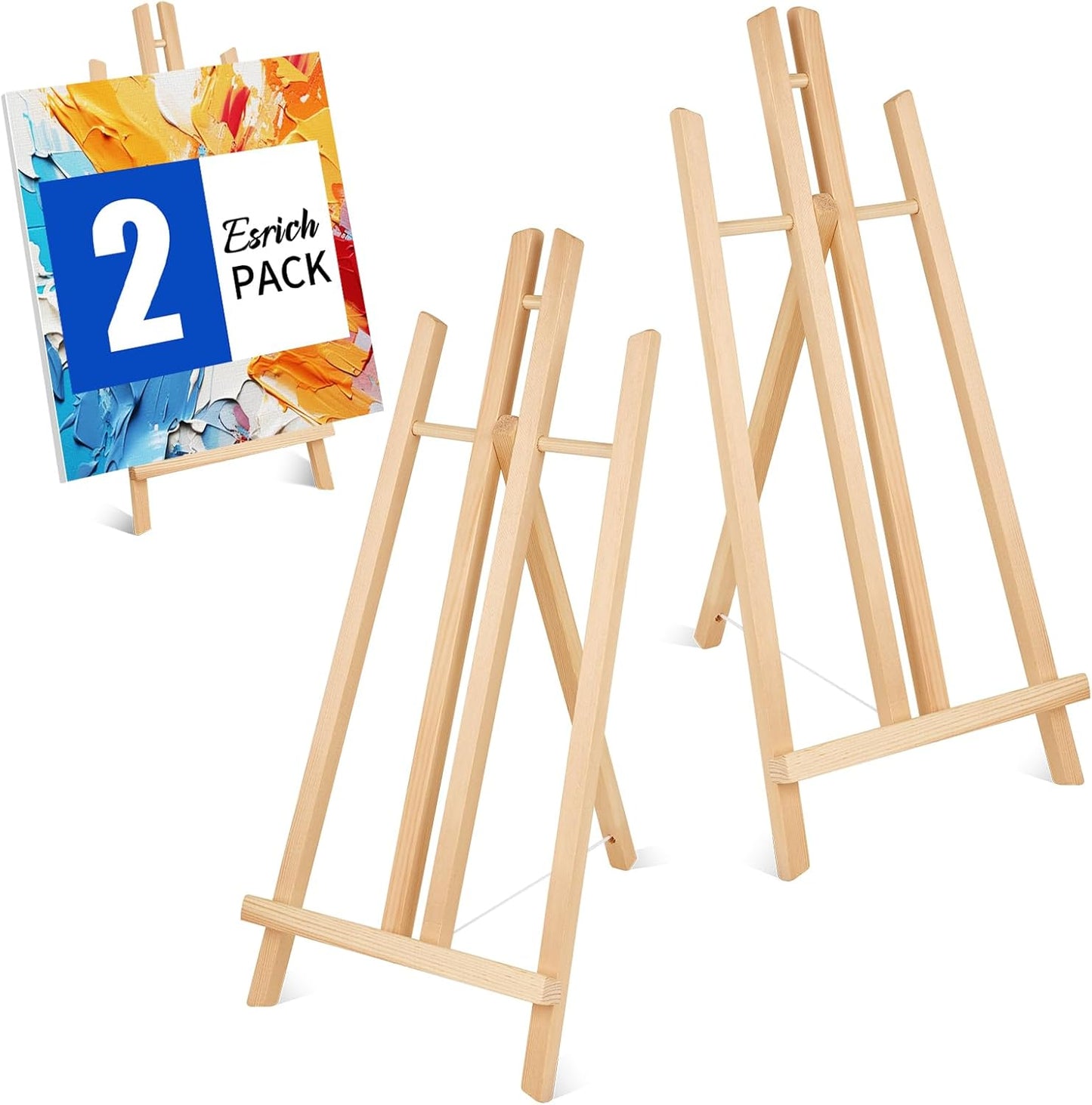 ESRICH 2pcs 17 Inch Tabletop Easels, Easel Stand for Painting,Tripod, Painting Party Easel, Kids Student Desktop Easel for Painting,Paint Easel for Canvas Painting