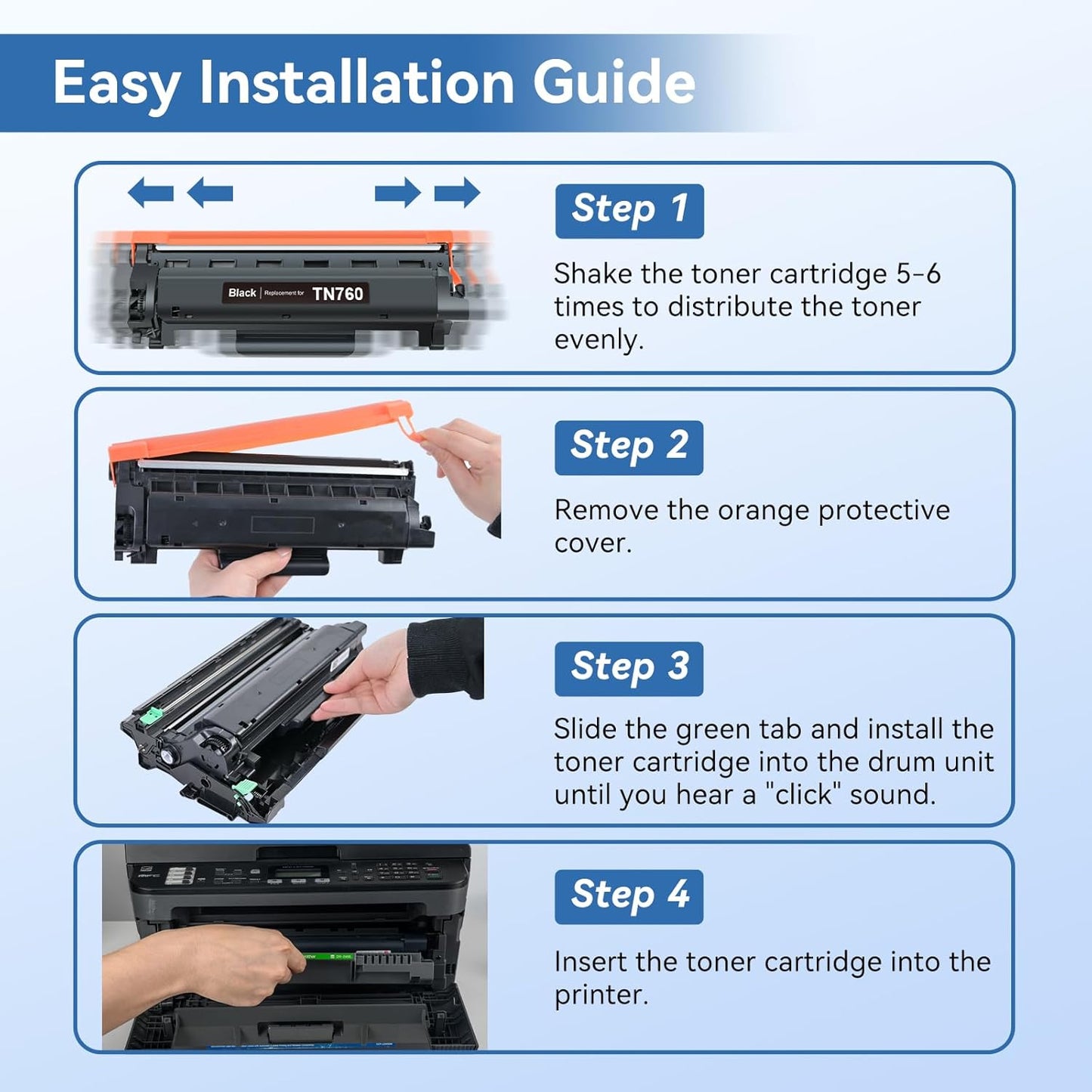 MYTONER Compatible Toner Cartridges Replacement for Brother TN760 TN-760 DR730 Drum Unit TN730 TN-730 for MFC-L2750DW MFC-L2690DW MFC-L2710DW MFC-L2717DW HL-L2350DW Printer (2 Packs Toner, 1 Drum)