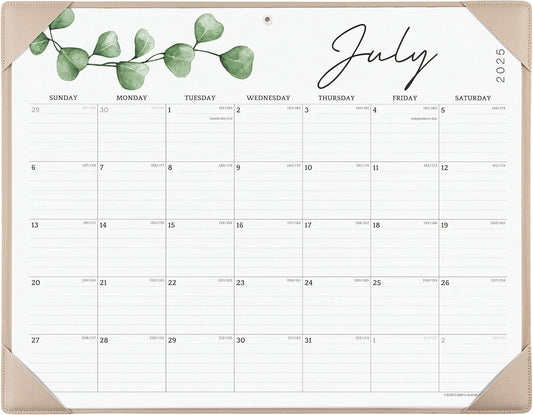 Cabbrix Desk Calendar 2025-2026 with Desktop Mat, Large Desk Pad Calendar 21" x 16-1/2" July 2025 to December 2026, Desk Blotter Calendar for Home School and Office, Apricot