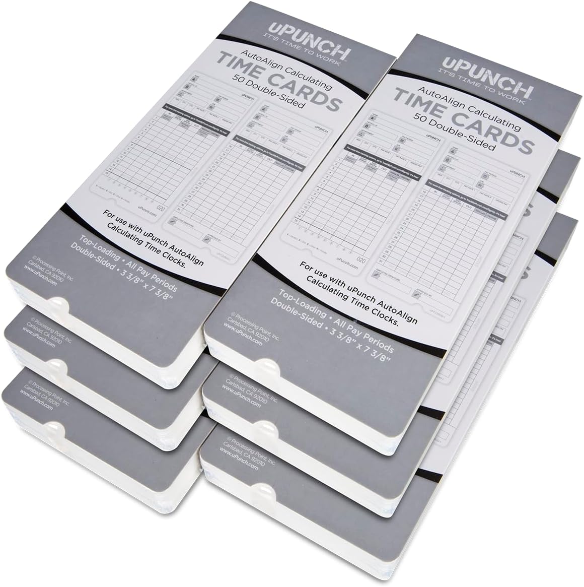 300 uPunch Time Cards for HN4000 AutoAlign Calculating Time Clocks