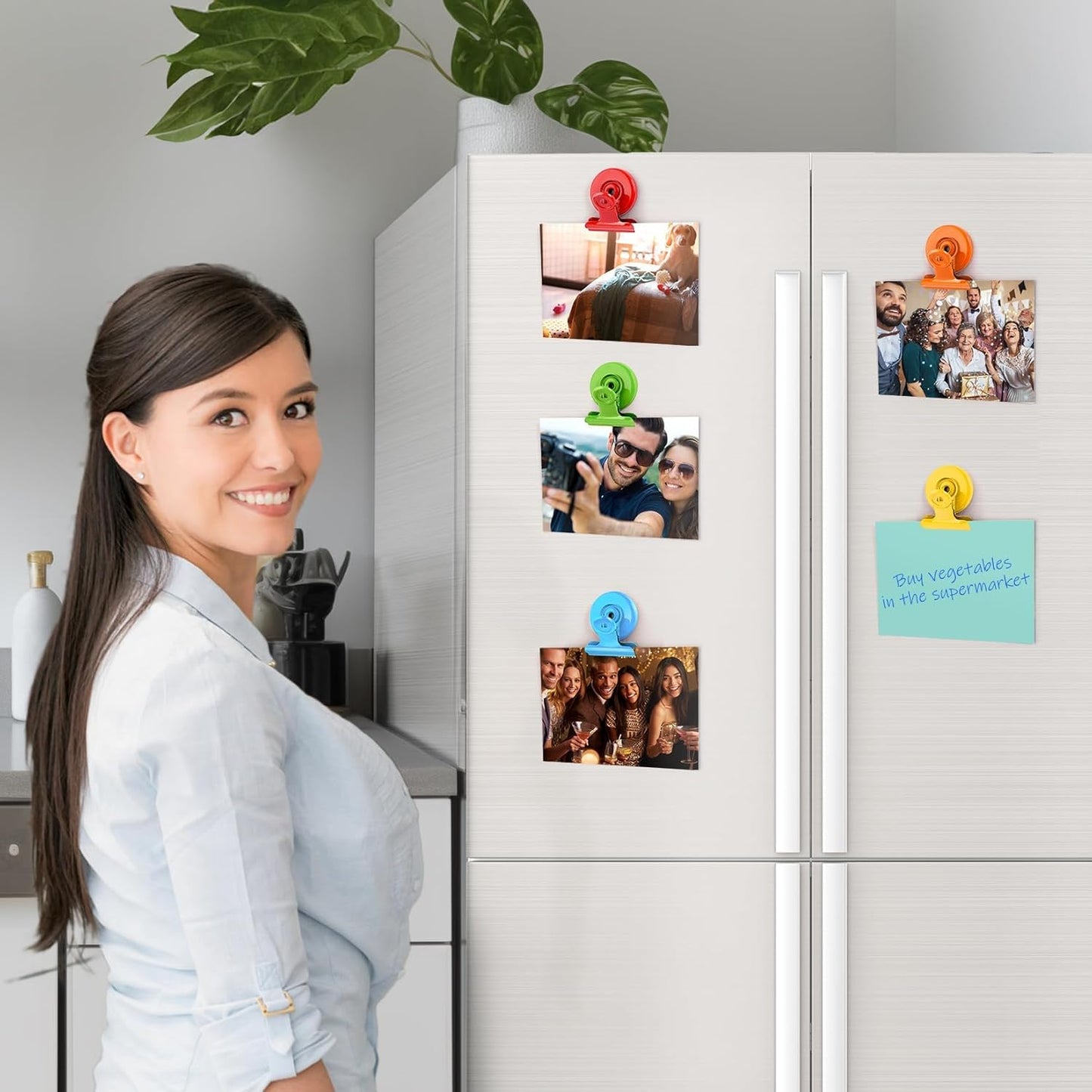 VNDUEEY 20 Pack Multicolored Magnetic Clips for Refrigerator Magnets Magnetic Clips for Fridge and Whiteboard Magnets for Home Office School