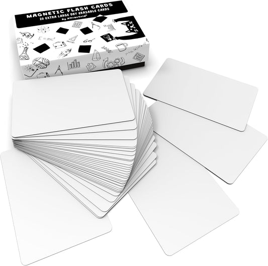 Dry Erase Magnetic Labels 7.3 x 5.6 in, Dry Erase Magnets, 20-Pack, White Erasable Write-On All-Purpose Labels, for Office, Education, Home, Whiteboard