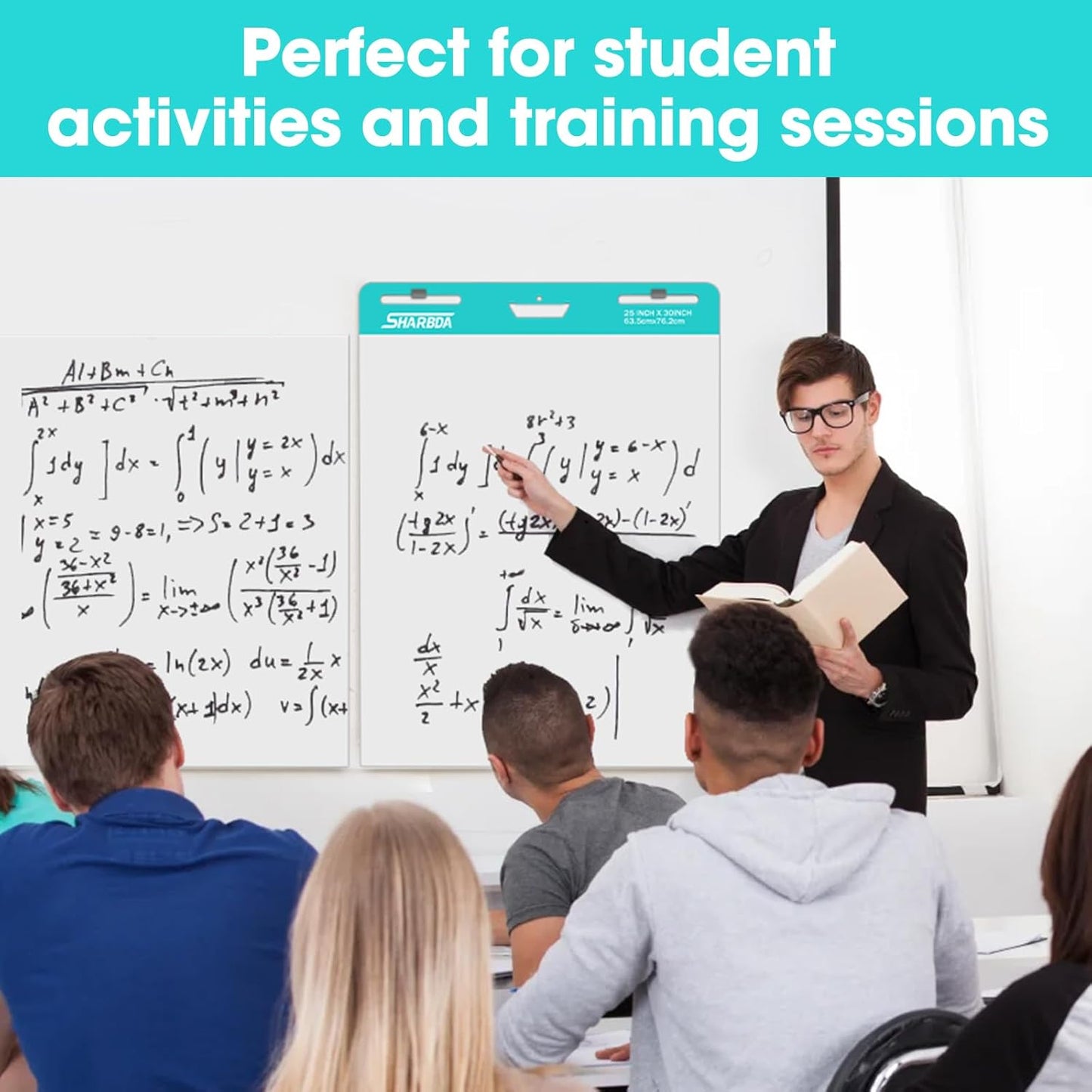 Sticky Easel Pad,20 in x 23 in,Flip Chart Paper,Sticky Chart Paper for Teachers,Self-Stick Easel Paper,Super Sticky & Bleed-Resistant, 30 Sheets/Pad, 2 Pads