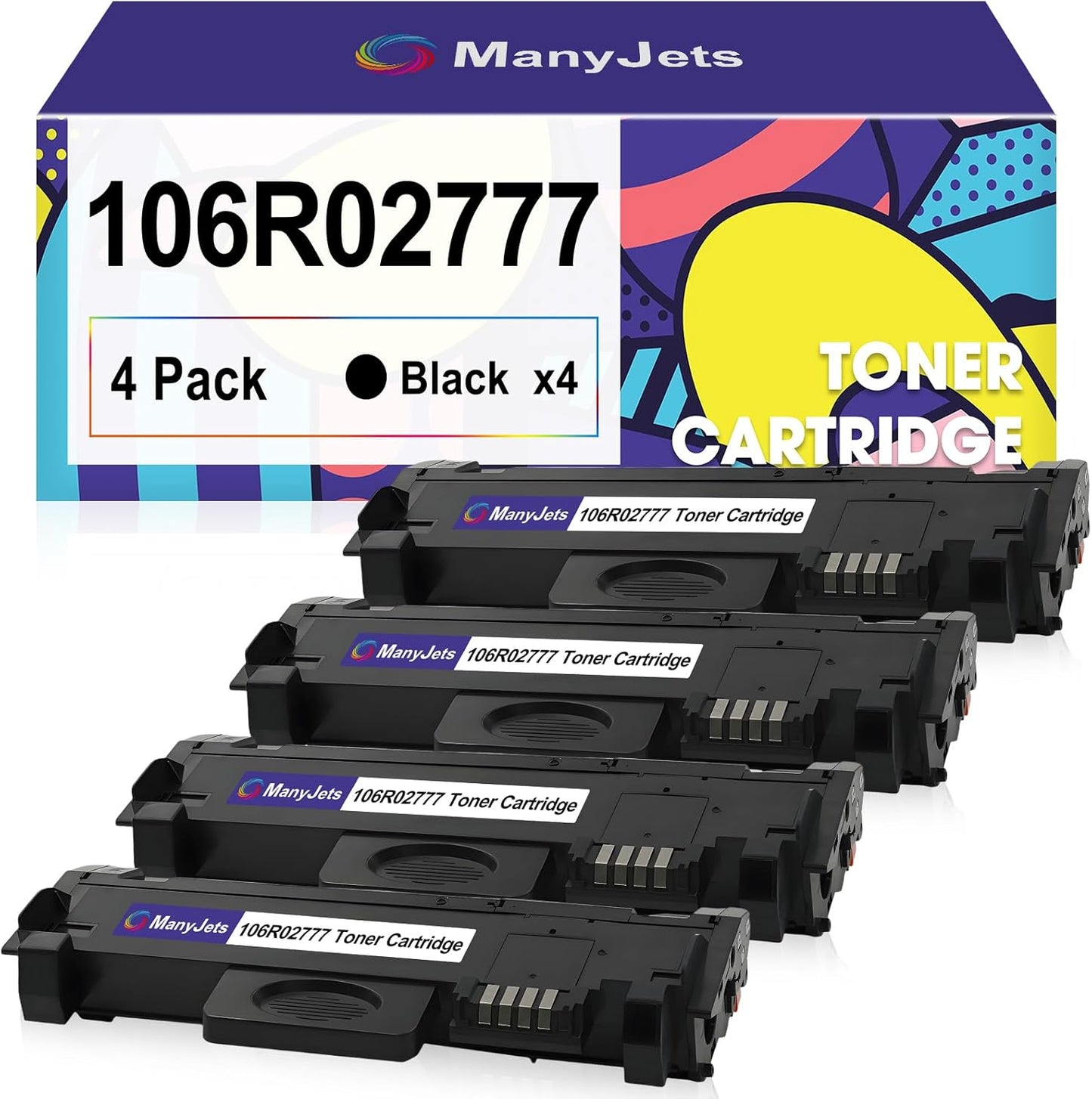 106R02777 Compatible Black Toner Cartridge Replacement for Xerox WorkCentre 3215 3215NI 3225 3225DNI Phaser 3260 3260DI 3260DNI 3052 Printer Toner Cartridge (Black,4-Pack)