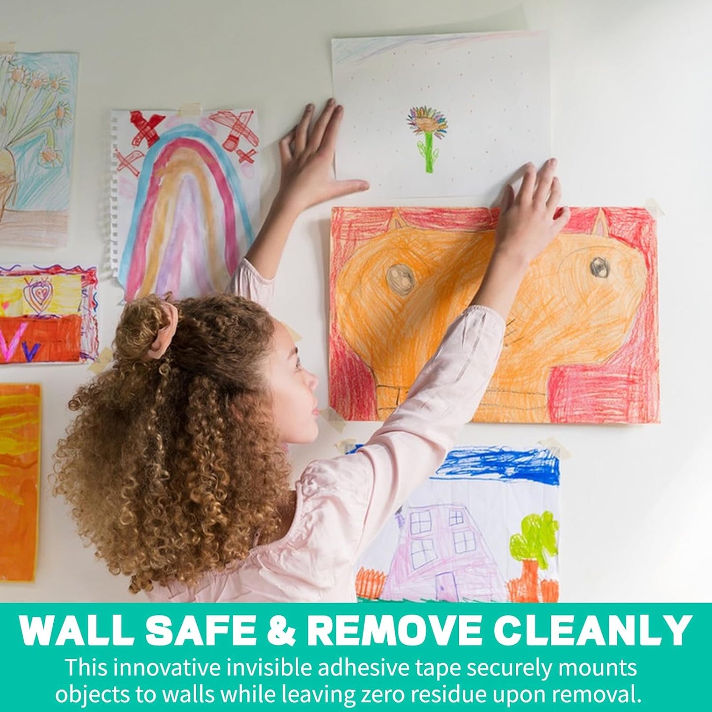 Invisible Clear Tape Bulk with Dispenser, 6 Pack Transparent Tapes Frosted Writable, Bulk Tape Rolls 7/10 X 1000 Inches School Home Office Supplies for Gift Paper Wrapping, Art Craft, Labeling