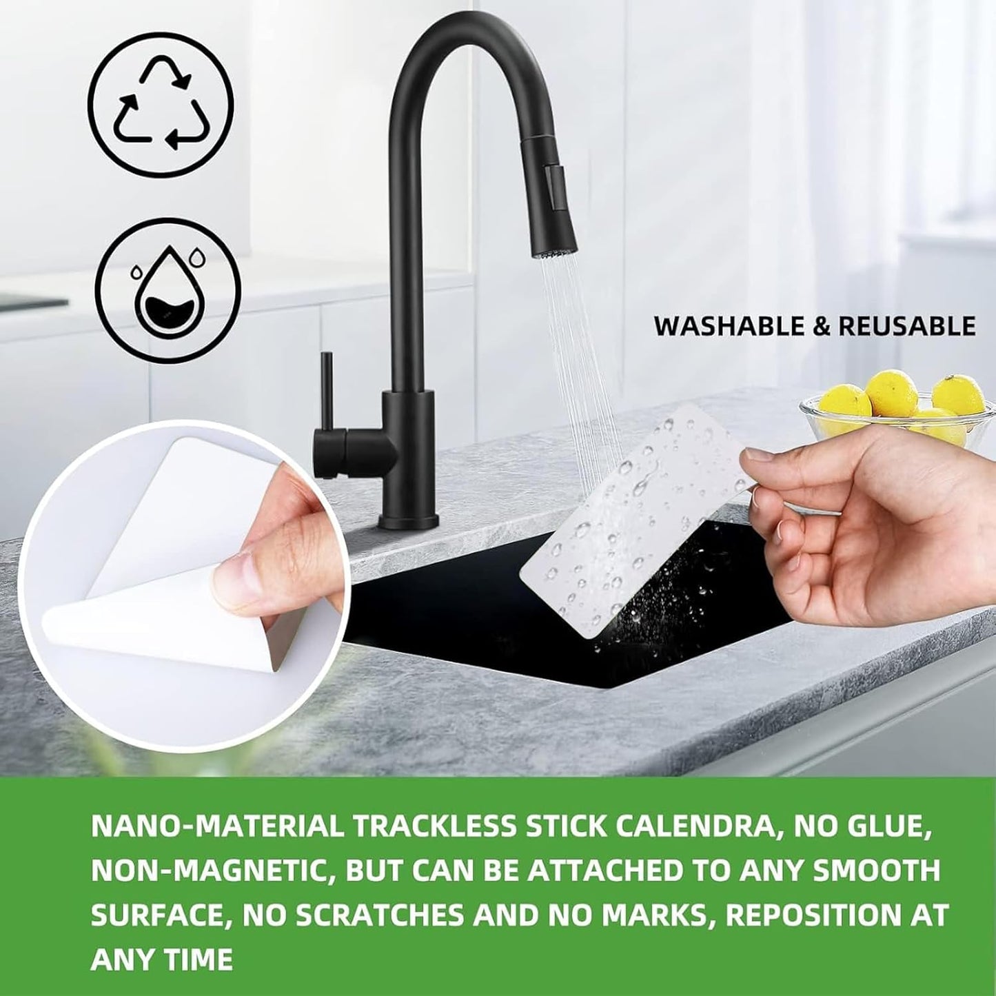 SVNOOC Multi-Use Removable Dry Erase Labels Stickers, White, Reusable Sticky Notes (2x4 inches) (2 * 4 inches White)