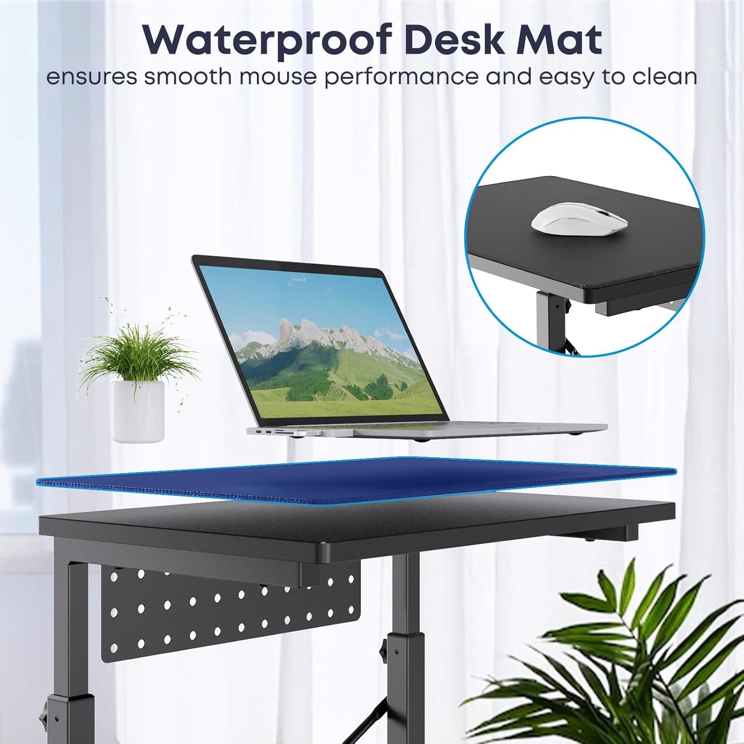 PUTORSEN Height Adjustable Computer Tower Stand - 2-Tier ATX-Case PC Floor Stand with Rolling Wheels, Black