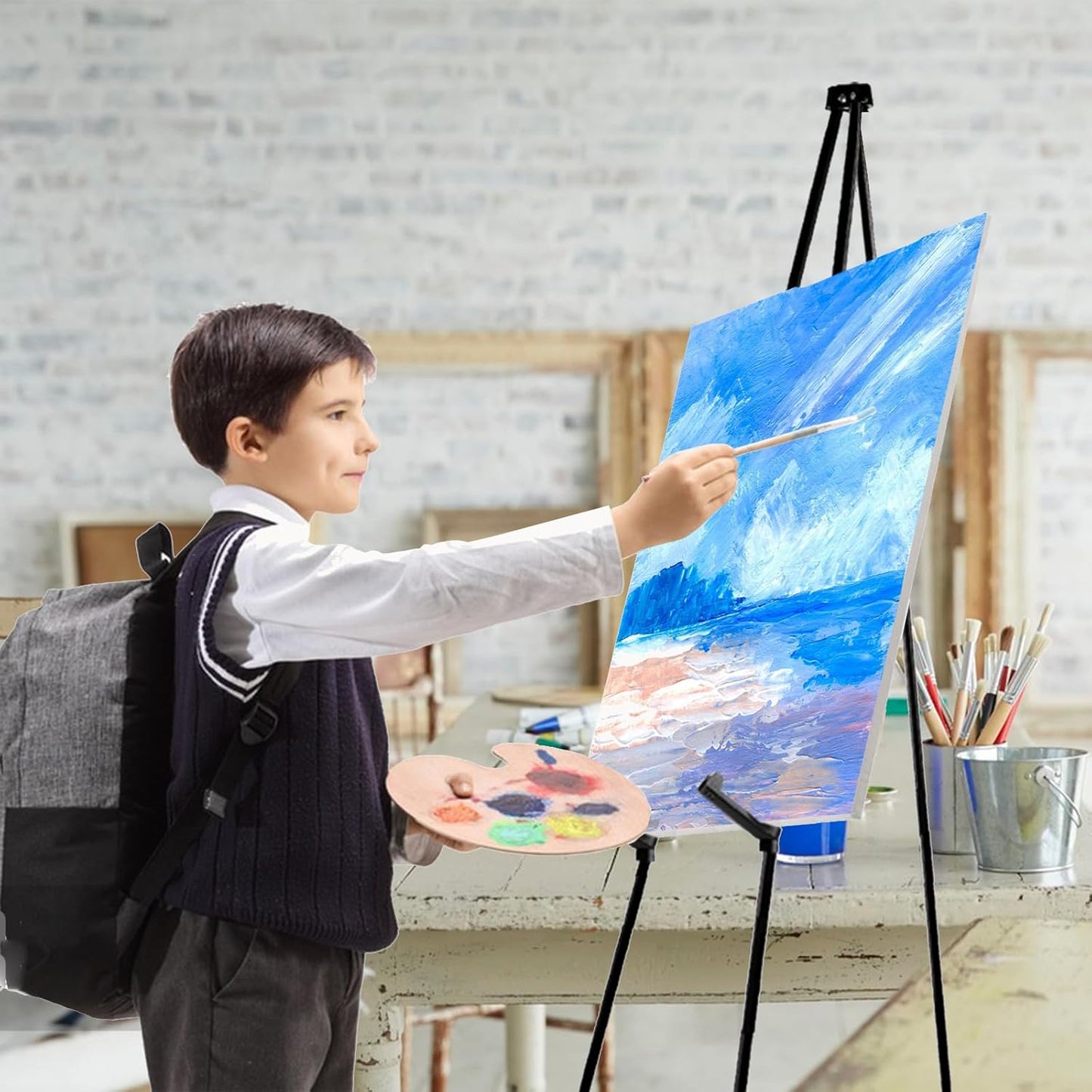 AROIC 63 "Easel Stand for Display, 20 Pack Portable Foldable Metal Easel, Easels for Signs Wedding Logos,Arts, Painting,Adjustable Floor Easels with 20 Storage Bag