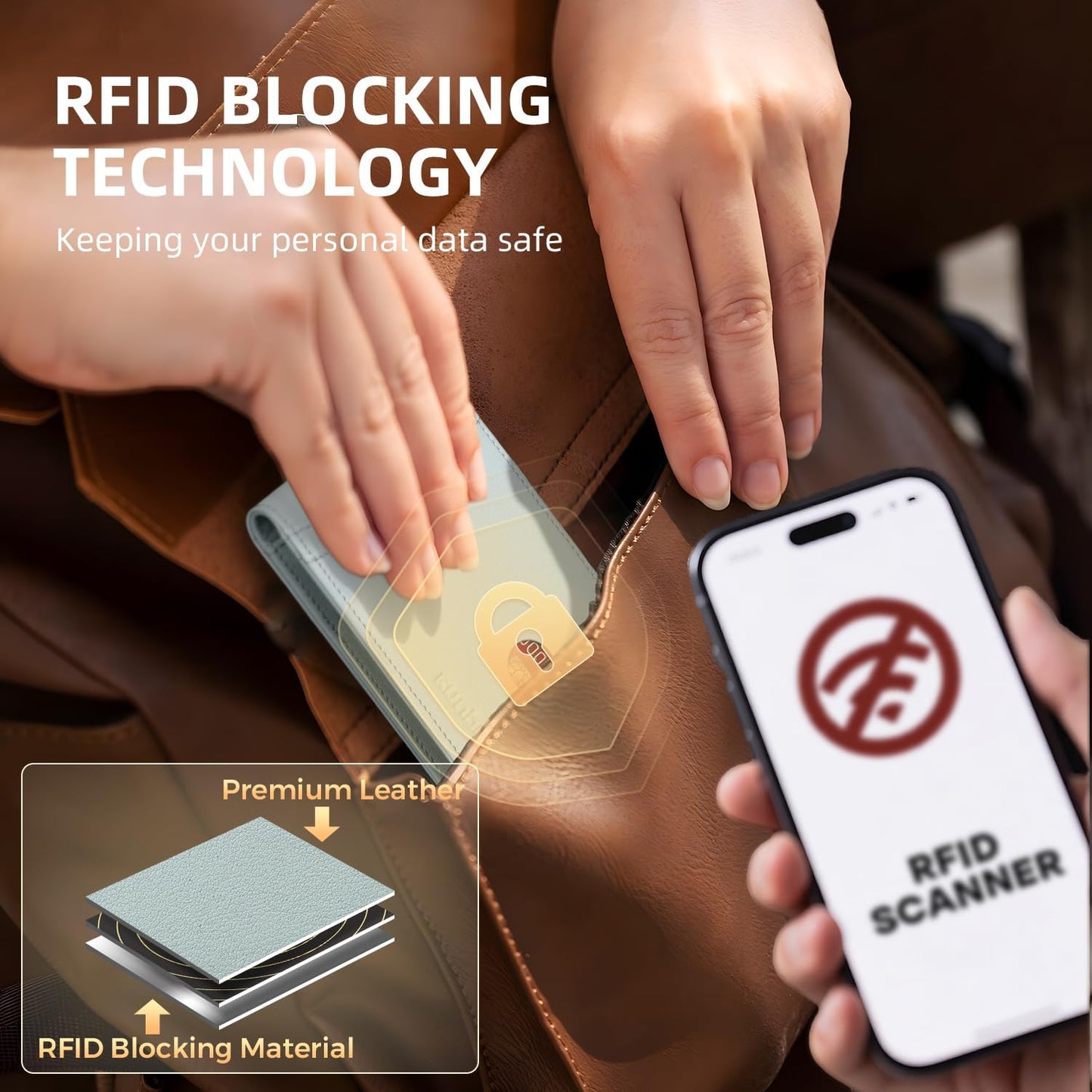 RUNBOX Wallet for Men Slim Rfid Leather 2 ID Window With Gift Box