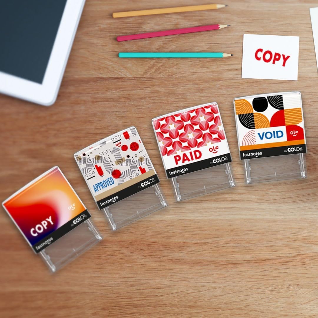 Fastnotes Received Self-Inking Rubber Stamp by COLOP - Great for Office Documents, Notary, Warehouse, Accounting Paperwork, Business, and Legal Documentation - Red Ink (Received- Red)