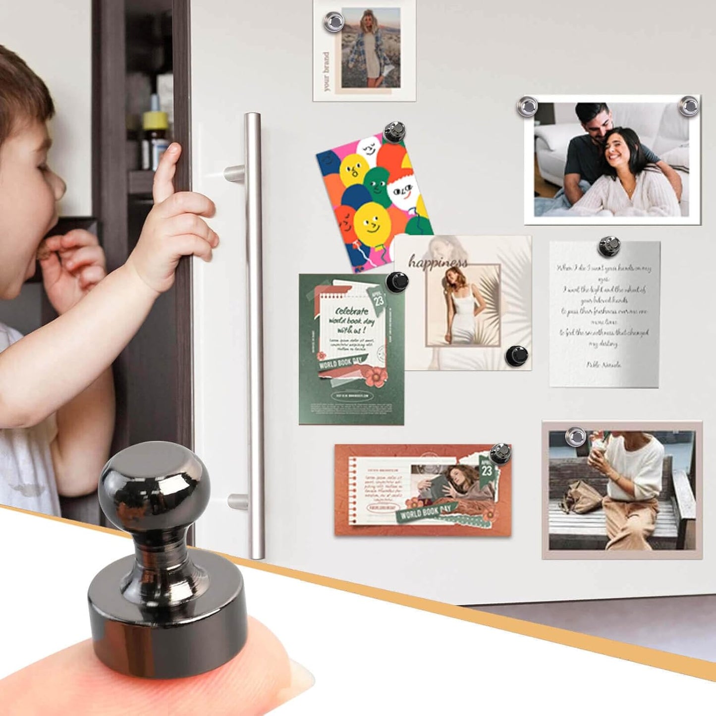 55Pcs Fridge Magnet, Refrigerator Magnets Small Rare Earth Magnet s for Whiteboard Magnets, Strong Push Pin Magnets for Classroom, Office and Dry Erase, Magnetic Decorative