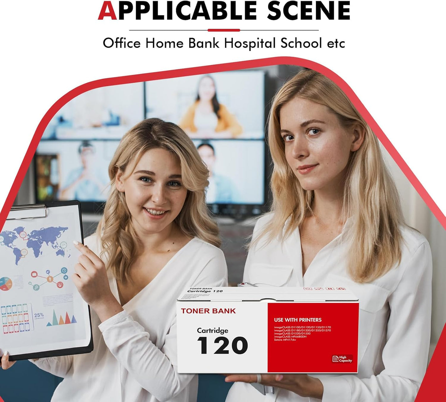 120 Toner Cartridge Black 2-Pack Compatible Replacement for Canon 120 CRG120 CRG-120 Toner Cartridge for imageCLASS D1120 D1550 D1150 D1320 D1350 D1520 D1370 D1180 D1170 MF6680 MF417 Printer