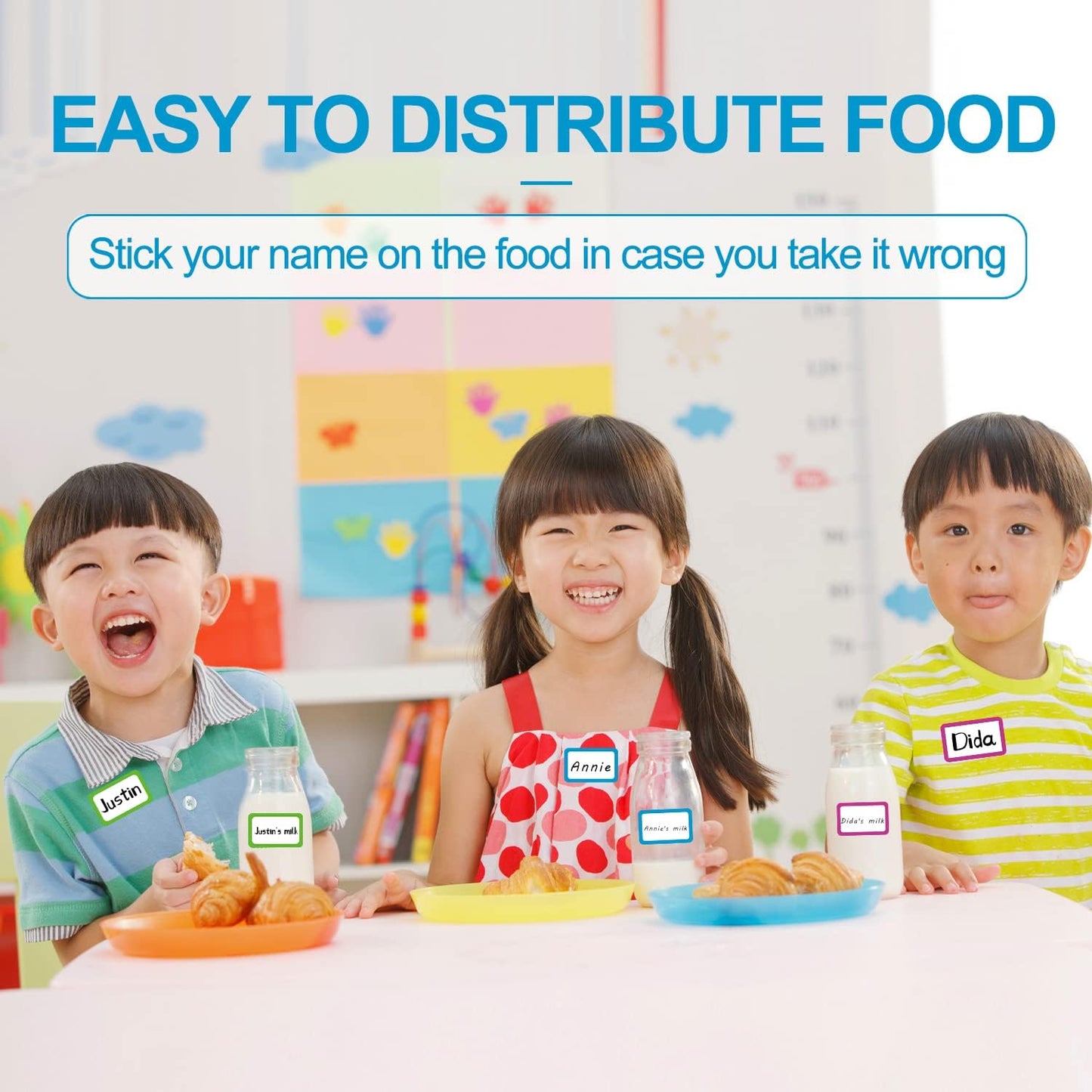 Methdic 5 Colors Name Tags Stickers 400 Labels for Office, Meeting, School, Teachers and Mailing