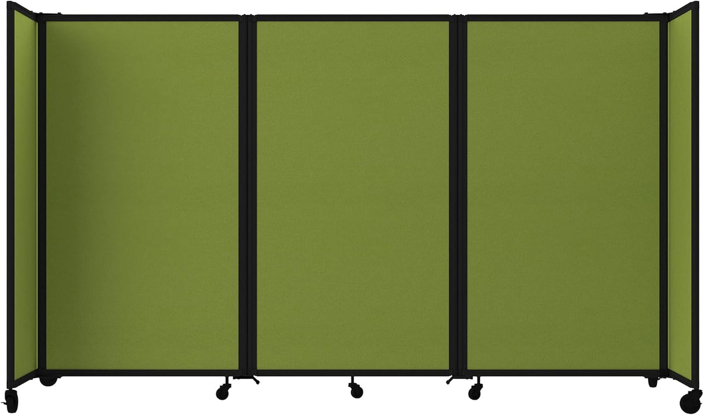 Versare Room Divider 360 Portable Wall Partition | Folding Panels | Large Freestanding Divider | Locking Wheels | Temporary Room Separator