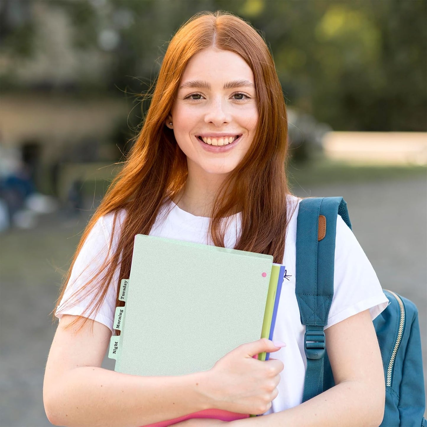 3 Ring Green Binder Dividers with 8-Tabs, A4 Binder Dividers, Sturdy Plastic Divider, Suitable for Notebooks and Binders, Tabs for Binder, 3 Hole Punch (Green,A4)