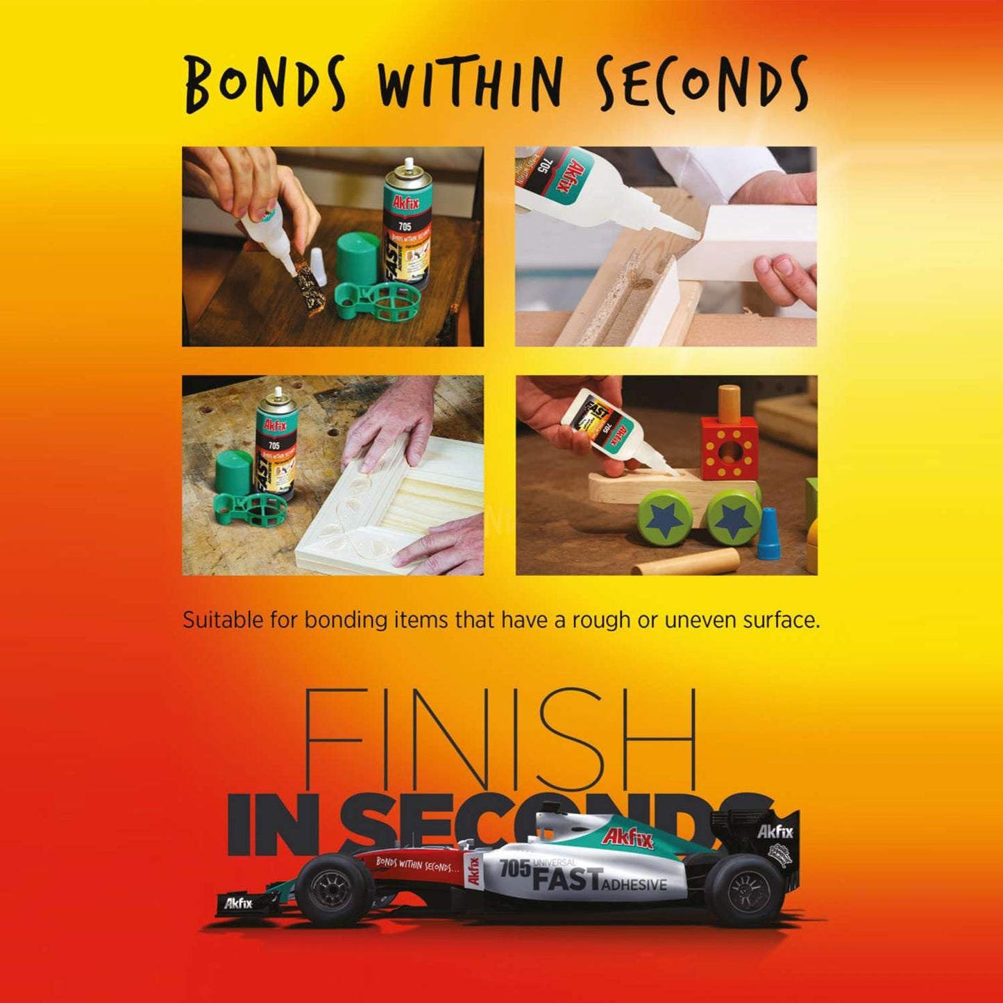 Akfix - GA055 705 Fast Adhesive CA Glue (0.7 oz.) with Activator (3.38 fl oz.) [Clear Super Glue Adhesive and Accelerator Spray]