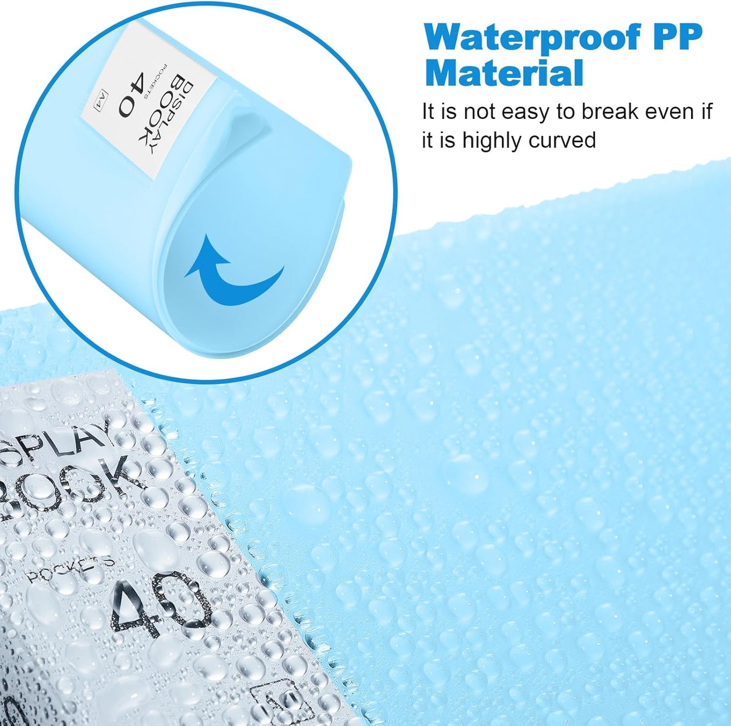 Marspark 6 Pcs Binder with Plastic Sleeves Large 8.5" x 11" Display Presentation Book 40 Pocket 80 Pages Art Portfolio Folder Clear Sheet Protector for Photo Document (Blue)