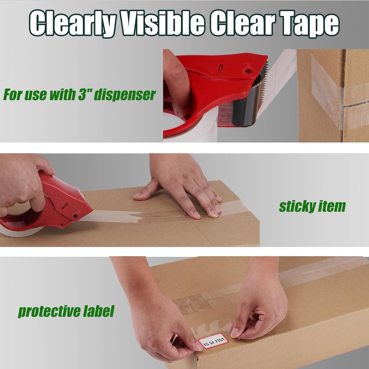 Lichamp Clear Packing Tape, 12 Rolls Heavy Duty Packaging Tape Refill for Moving Boxes, Mail Shipping Supplies, 1.88 inch x 55 Yard x 2.6 mil, A212TP