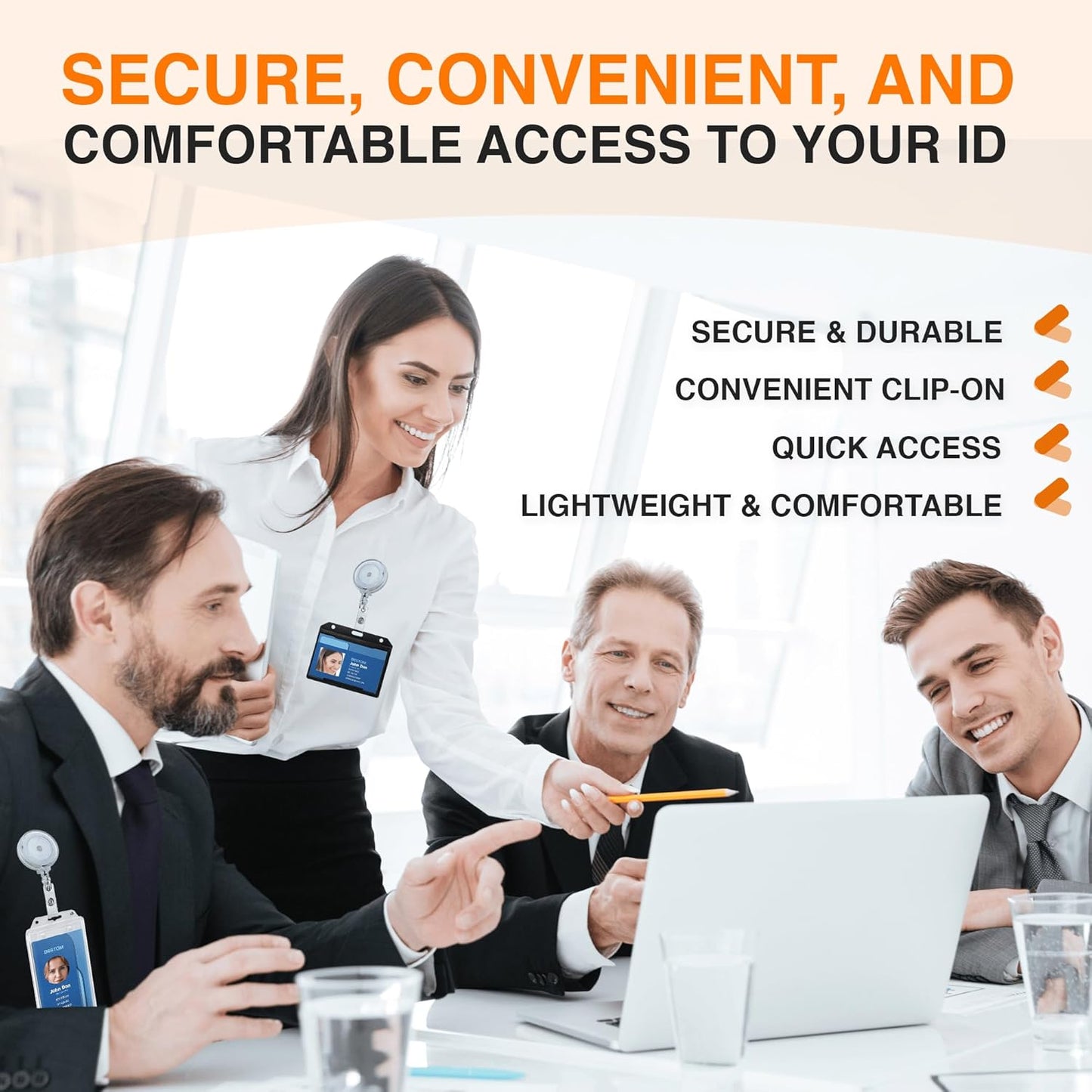 25 Pack Badge Reels Retractable Badge Holder with Clip, ID Badge Reel, Retractable Clip with Clear Vinyl Strap & Alligator Swivel, No Twist Dispenser (Clear)