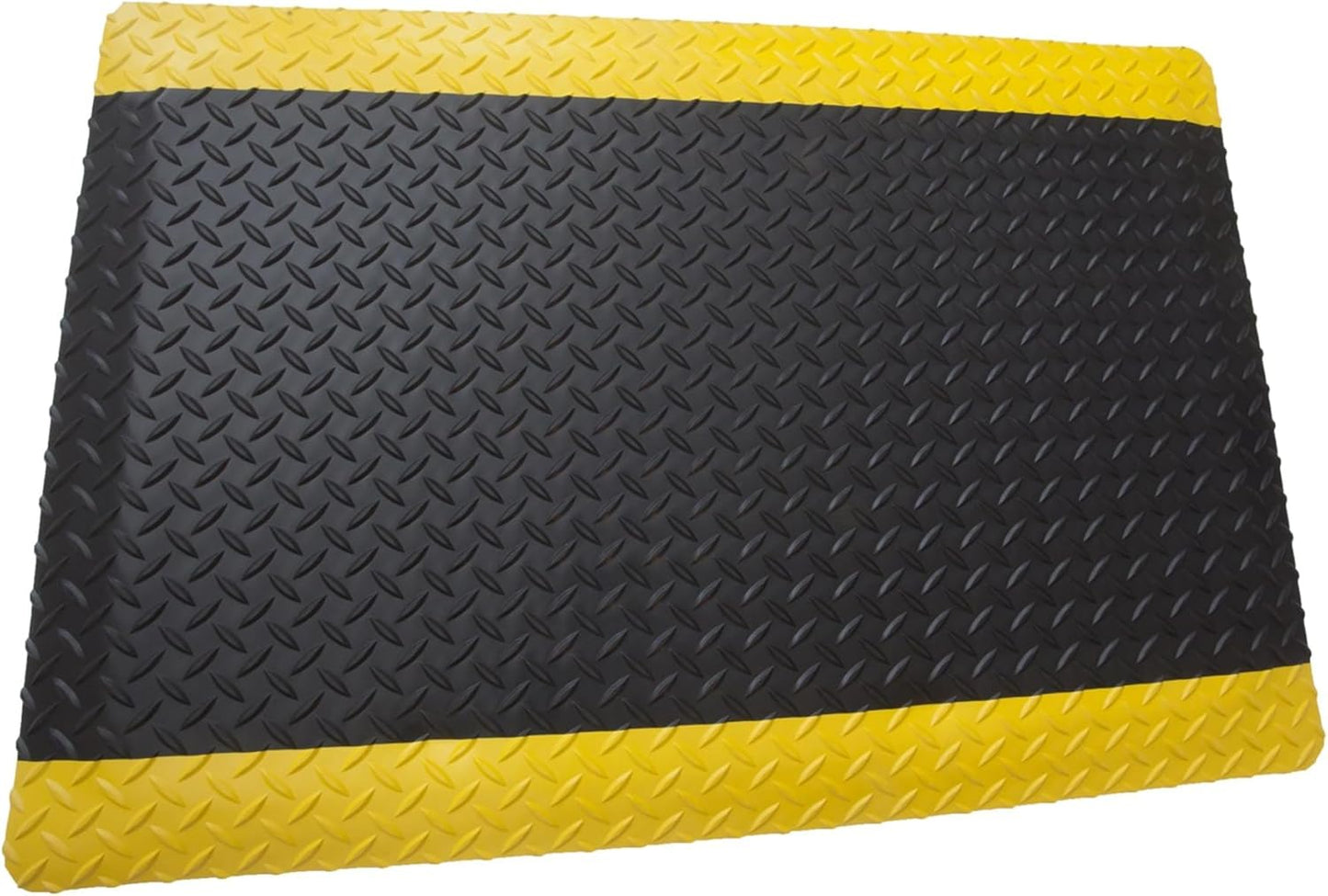 Rhino Mats, American Classic Diamond Anti-Fatigue Mats, Industrial Ergonomic Comfort Standing Mat for Work, Home, Garage, Office, Kitchen or Anywhere (Black/Yellow 1" Thick, 4 FT. x 21 FT.)